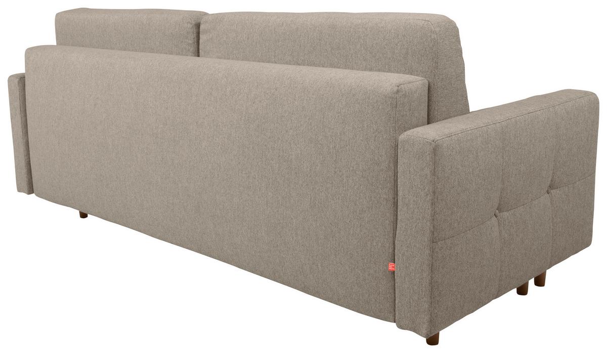 Schlafsofa Noret Beige B: 222 cm - Beige/Eiche Wotan, KONVENTIONELL, Textil (222/93/99cm) - MID.YOU