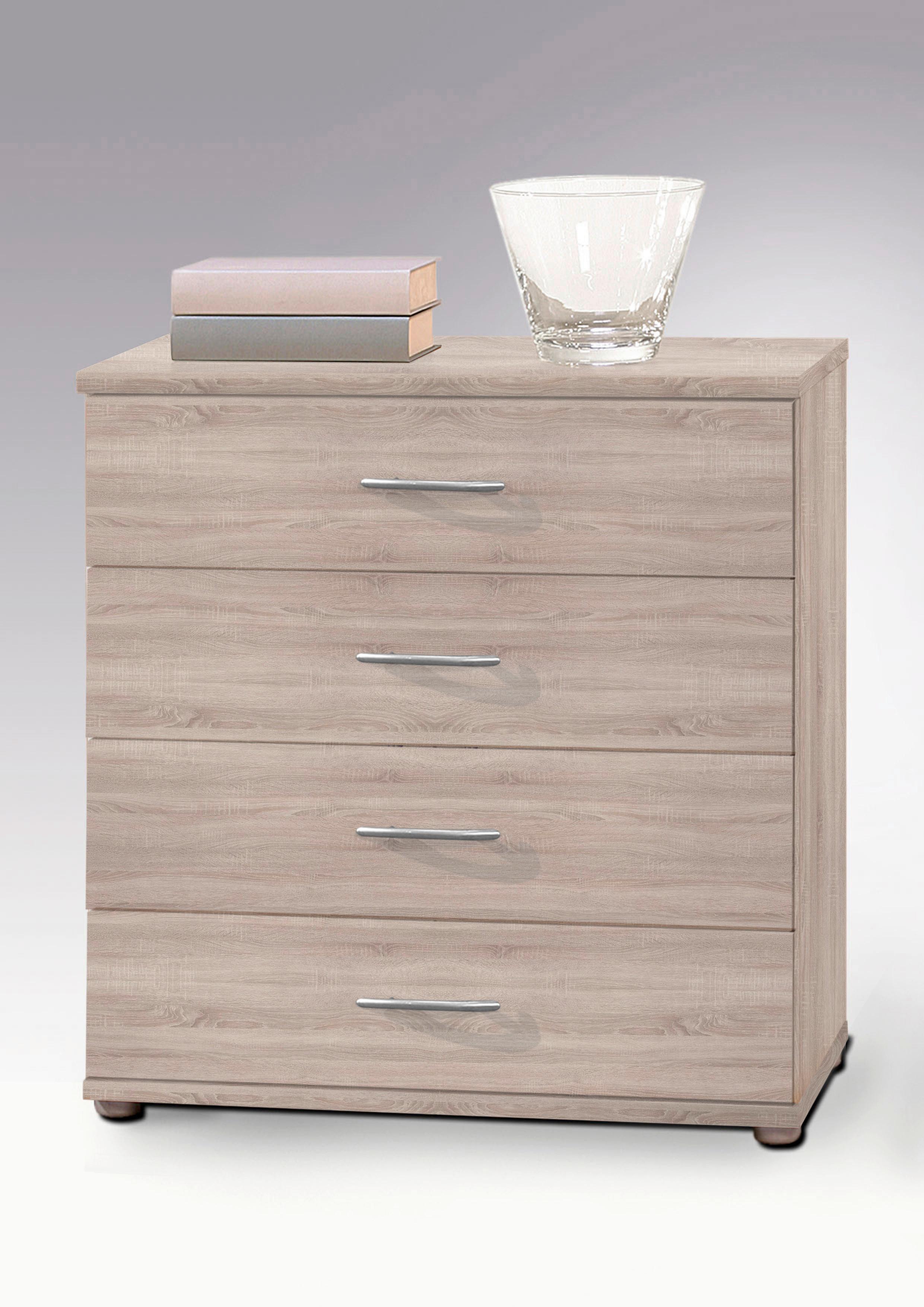 Kommode 60 Cm Lilly Eiche Dekor - Eichefarben/Silberfarben, KONVENTIONELL, Holzwerkstoff (60/70/30cm) - Carryhome