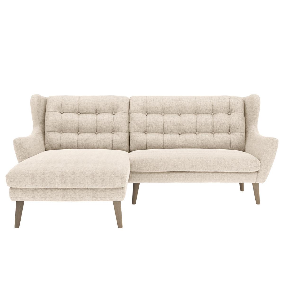 Ecksofa Henry Silberfarben, S: 250x173 cm - Eichefarben/Silberfarben, KONVENTIONELL, Textil (250/173cm) - Trendmanufaktur