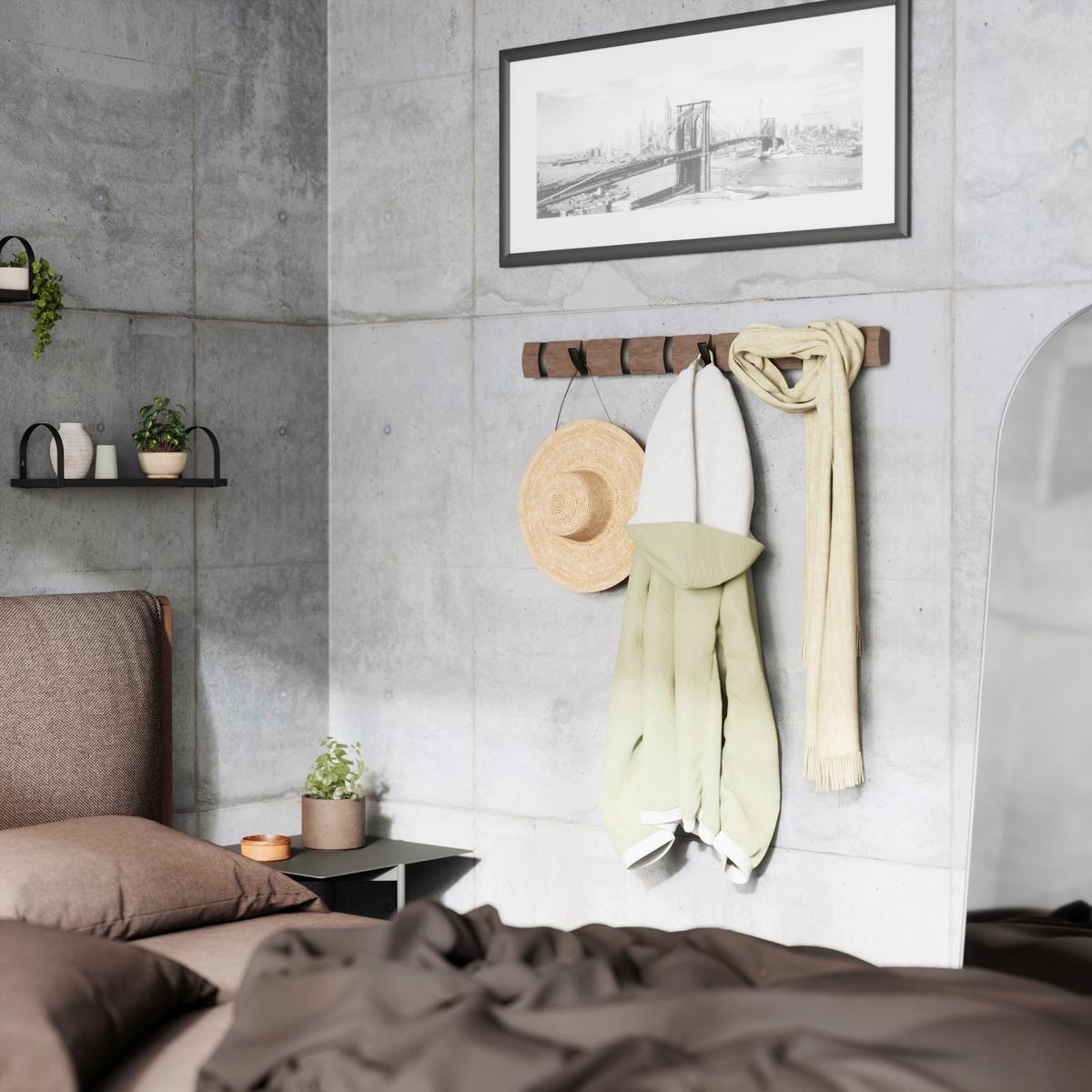 NÁSTENNÝ VEŠIAK 318858-1045 - sivá, Design, drevo/plast (6,4/3,2/81,3cm) - Umbra