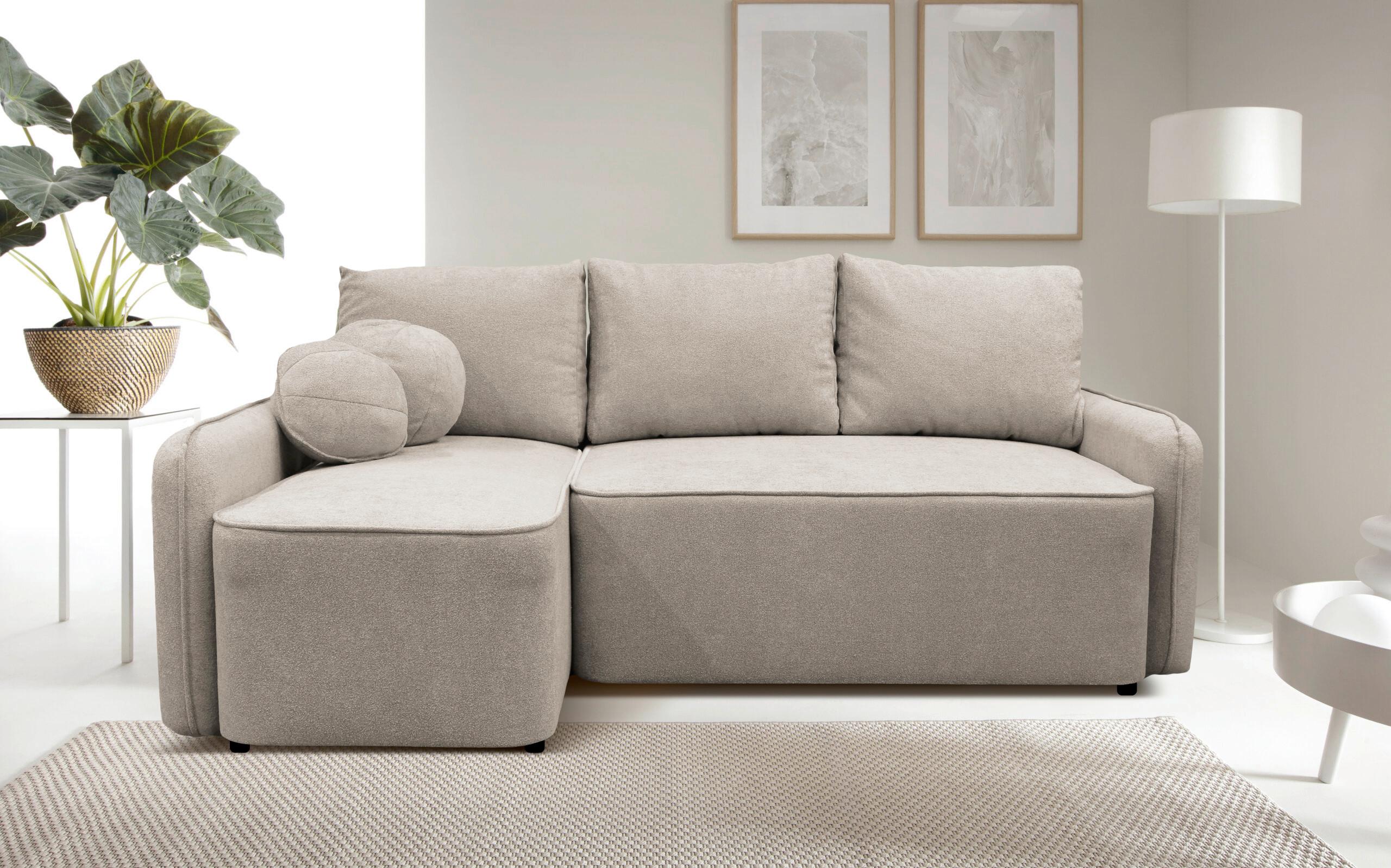 Ecksofa Fancy Taupe 143x209 cm - Taupe/Schwarz, Design, Textil (143/209cm) - MID.YOU