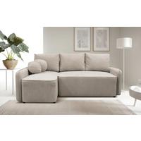 Ecksofa Fancy Taupe 143x209 cm - Taupe/Schwarz, Design, Textil (143/209cm) - MID.YOU