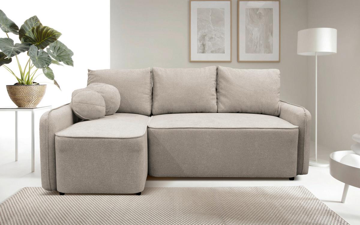 Ecksofa Fancy Taupe 143x209 cm - Taupe/Schwarz, Design, Textil (143/209cm) - MID.YOU