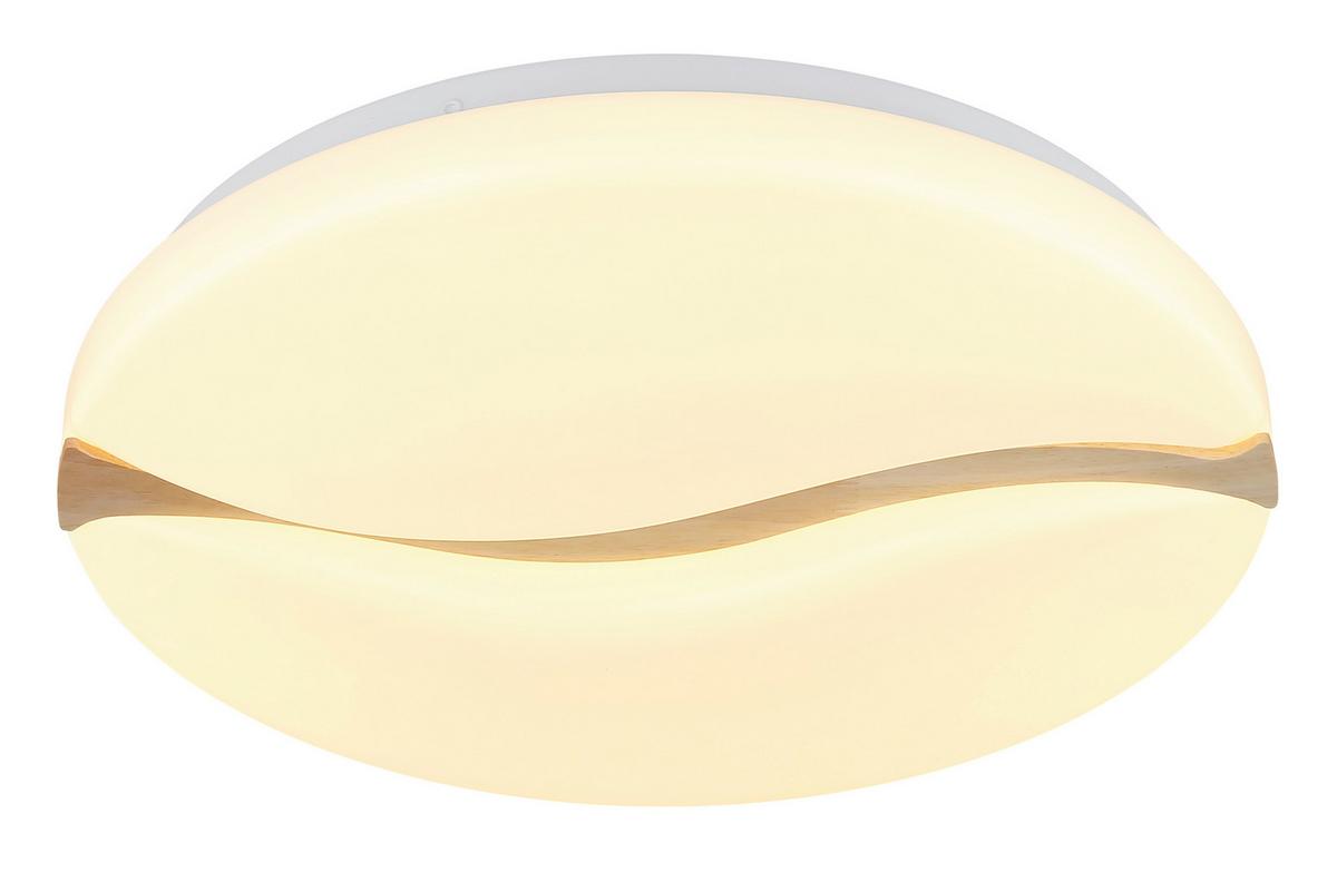 STROPNÉ LED SVIETIDLO LETICIA - hnedá/biela, Basics, kov/drevo (39/8cm) - Globo