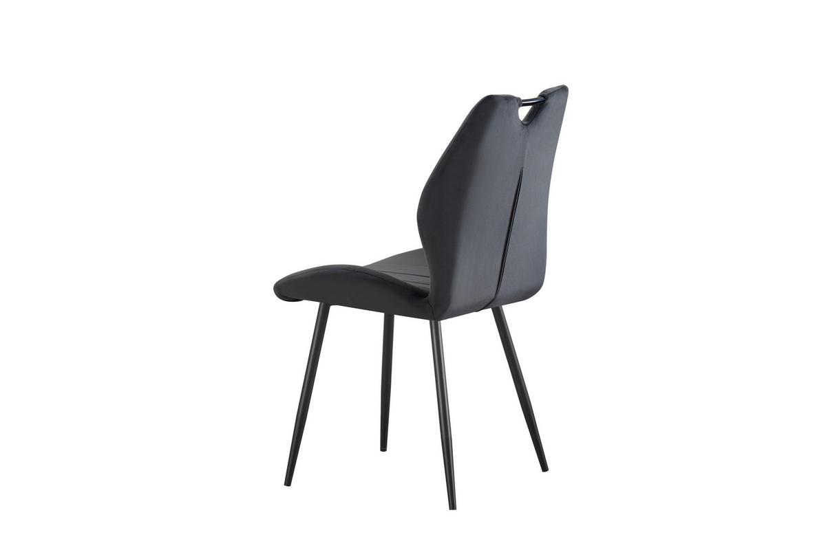 Stuhl-Set Christin Anthrazit B: 52 cm - Anthrazit/Schwarz, MODERN, Textil/Metall (52/75/58cm) - MID.YOU