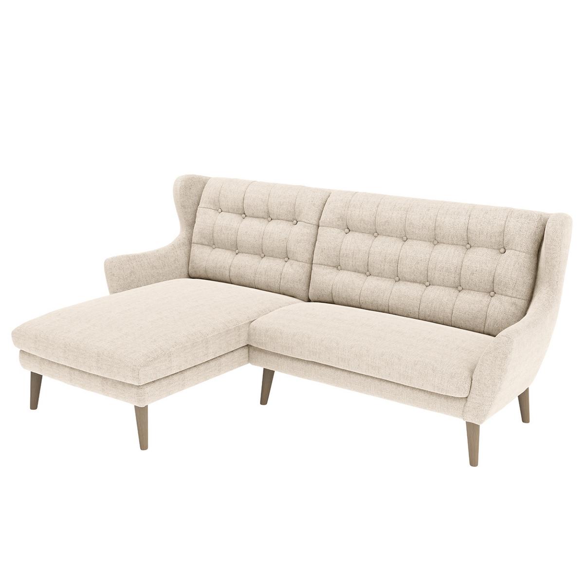 Ecksofa Henry Silberfarben, S: 250x173 cm - Eichefarben/Silberfarben, KONVENTIONELL, Textil (250/173cm) - Trendmanufaktur
