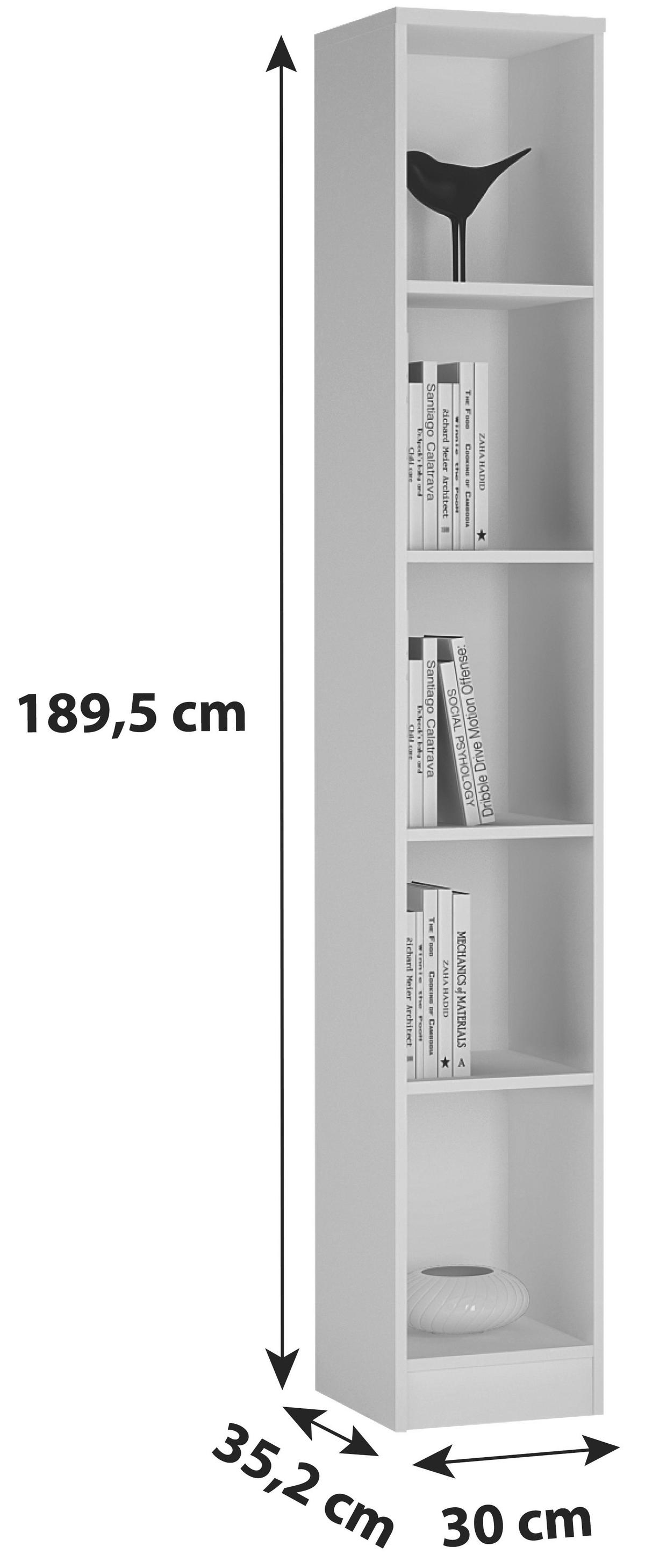 REGÁL 4-YOU NEW YUR06 - dub artisan, Modern, kompozitné drevo (30/189,5/35,2cm)