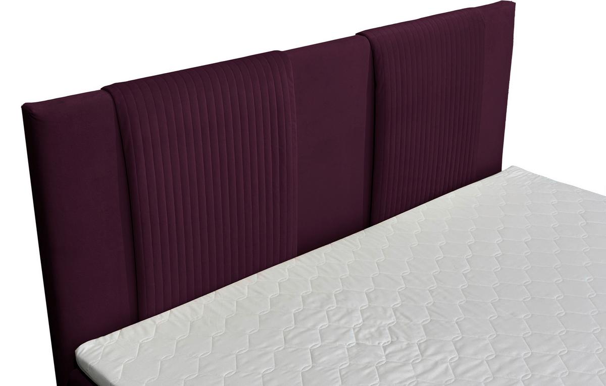 Boxbett Mit Bettkasten 180x200 Cm Dolly - Bordeaux/Silberfarben, Basics, Holzwerkstoff/Textil (180/200cm) - Livetastic