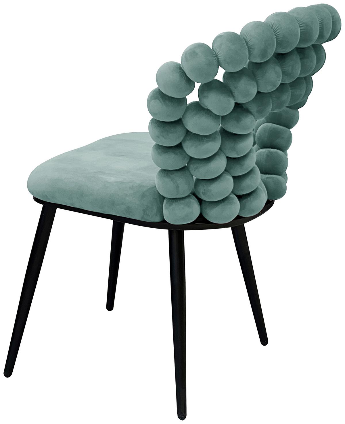 Židle LIA velúr zelená - černá/zelená, Lifestyle, kov/dřevo (55/85/62cm) - Mömax