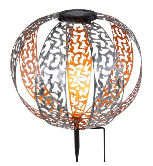 Solar-Hängeleuchte Gold/ Silberfarben/Schwarz H: 41 cm - Silberfarben/Goldfarben, Design, Metall (30/41,0cm) - Globo