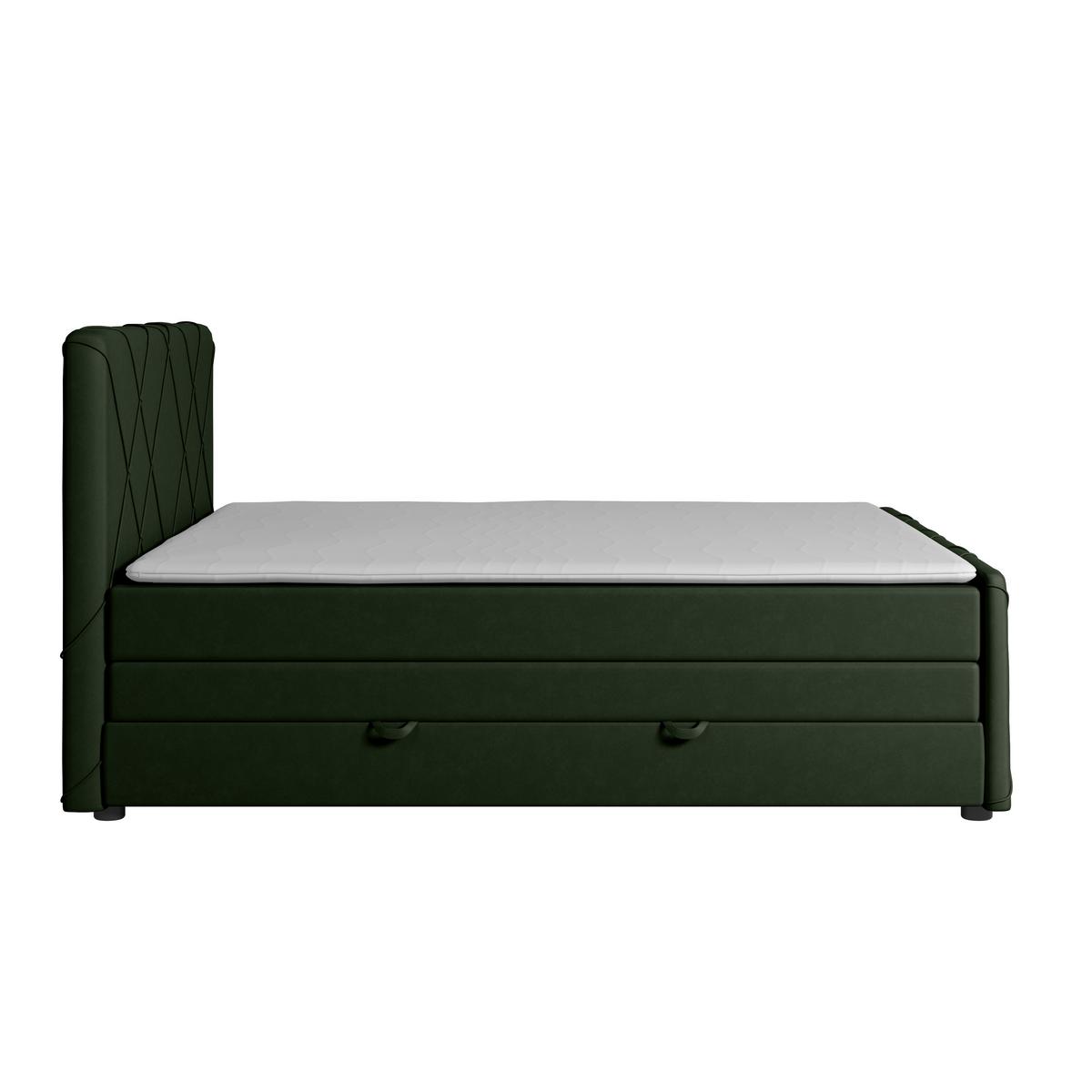 Boxspringbett mit Bettkasten Cordoba 180x200 cm Grün - Schwarz/Grün, MODERN, Holz/Kunststoff (180/200cm) - MID.YOU