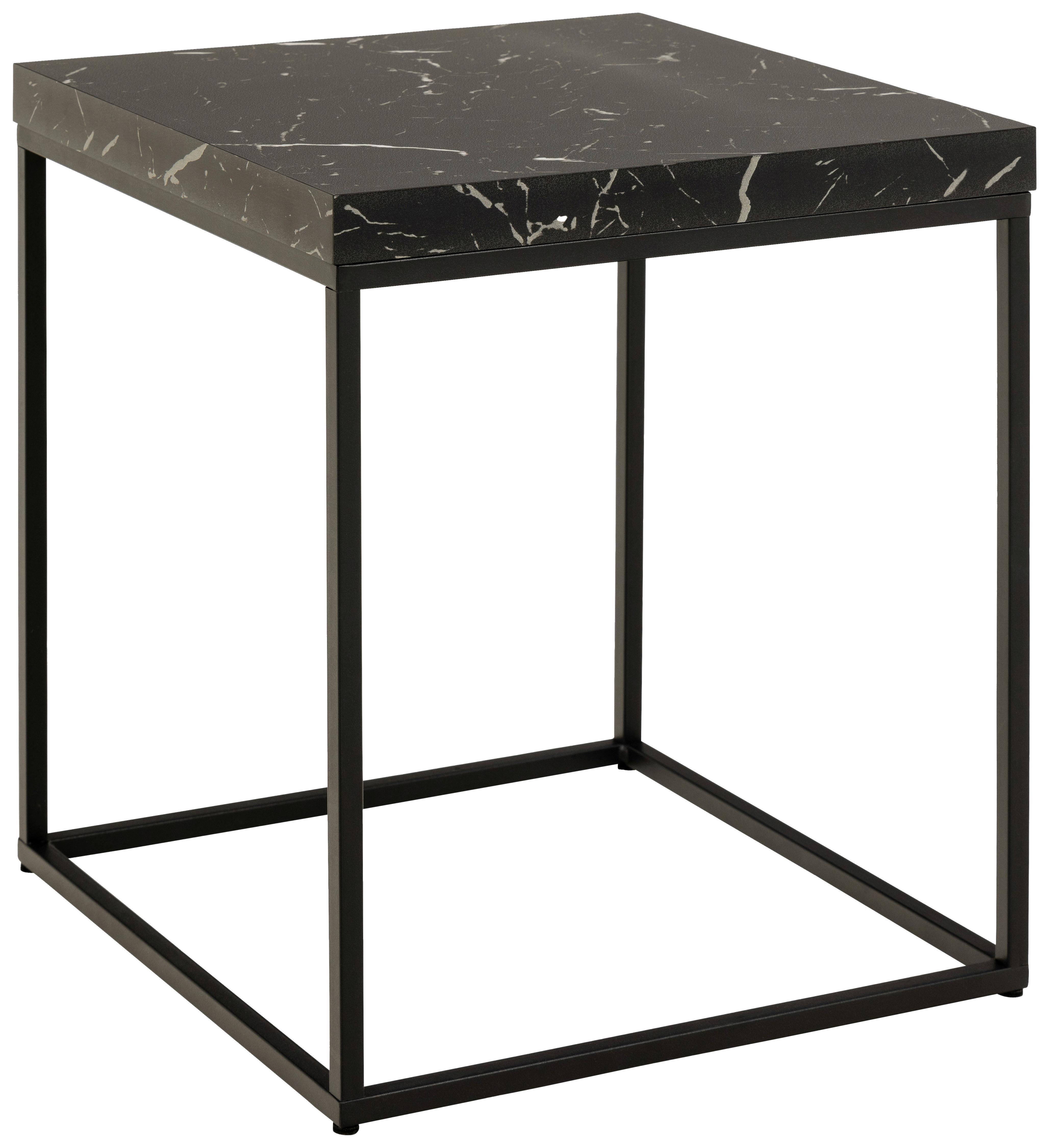 Príručný stolík BAROSSA - čierna, Design, kov/kompozitné drevo (40/40/45cm) - Livetastic