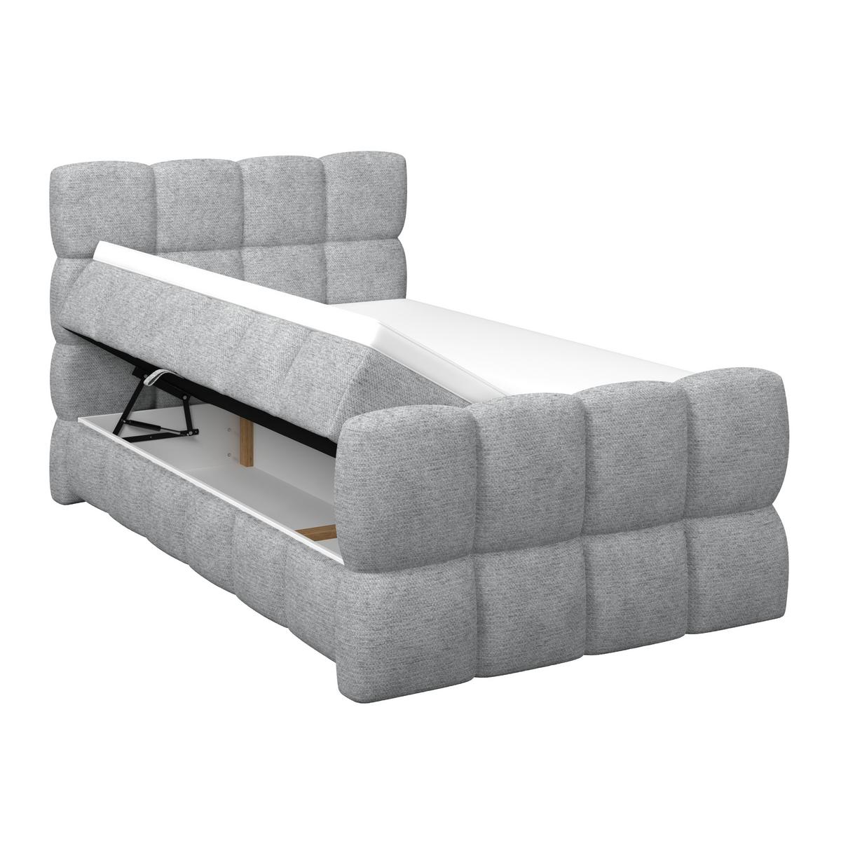 Boxspringbett Brisbane inkl. Bettkasten 140x200 - Schwarz/Grau, Trend, Holz/Holzwerkstoff (140/200cm) - Sembella