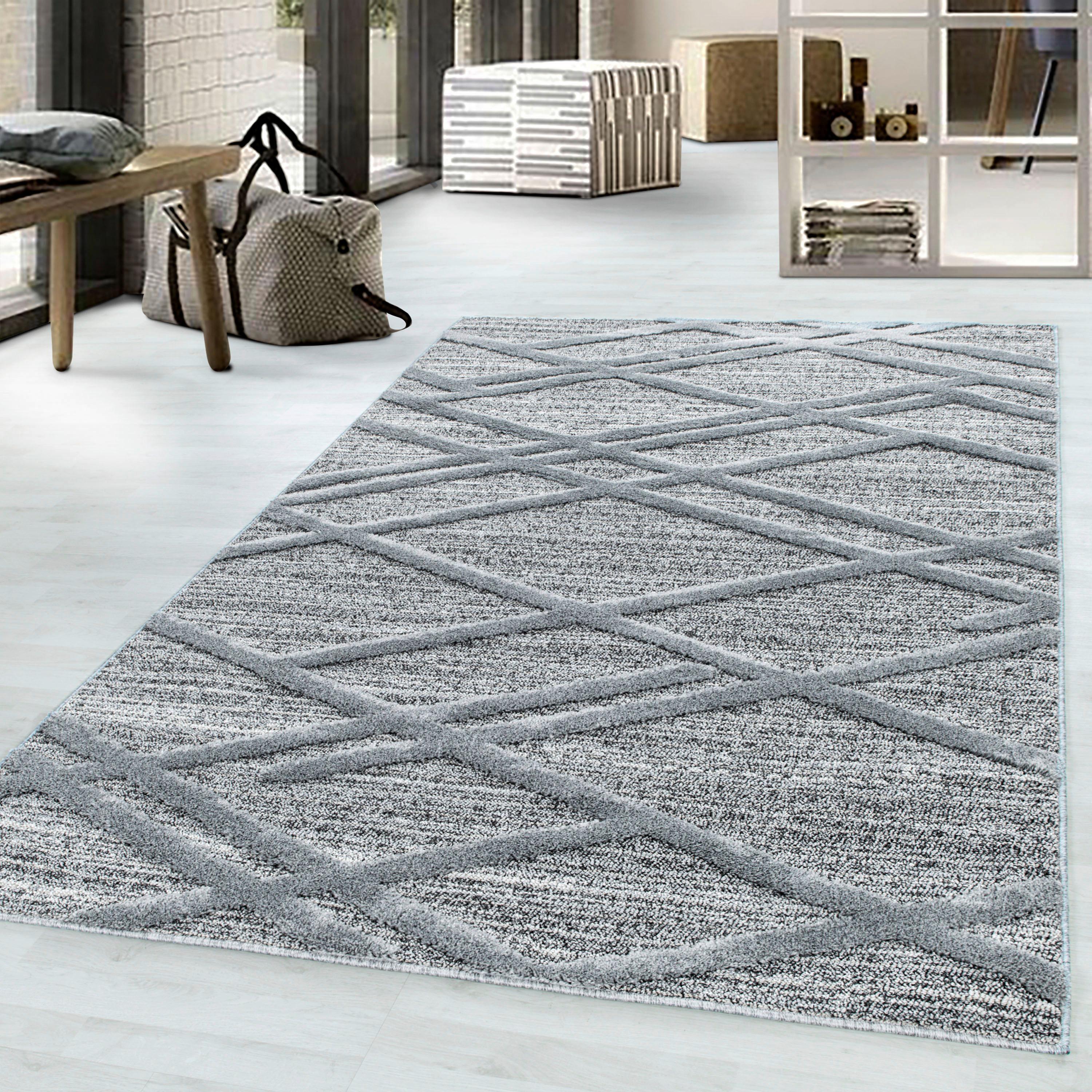 Teppich Läufer Grau Pisa 80x250 cm - Grau, KONVENTIONELL, Textil (80/250cm)