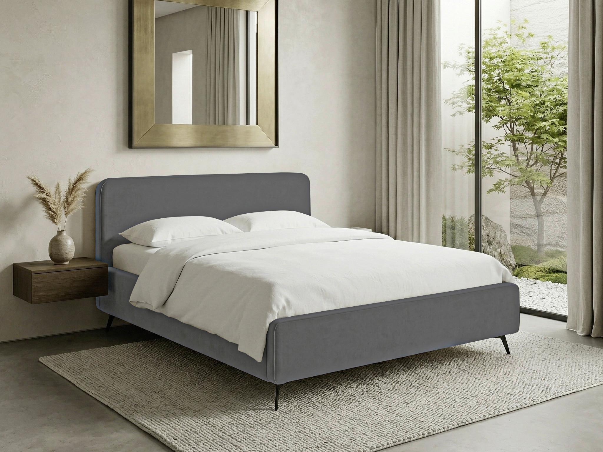 Polsterbett Camila Manila Anthrazit 180x200cm - Anthrazit/Schwarz, MODERN, Holz/Textil (180/200cm) - MID.YOU