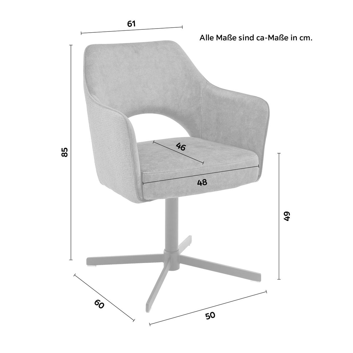ŽIDLE S PODRUČKAMI VALLETTA - černá/rezavá, Konvenční, kov/textil (61/85/60cm) - Premium Living