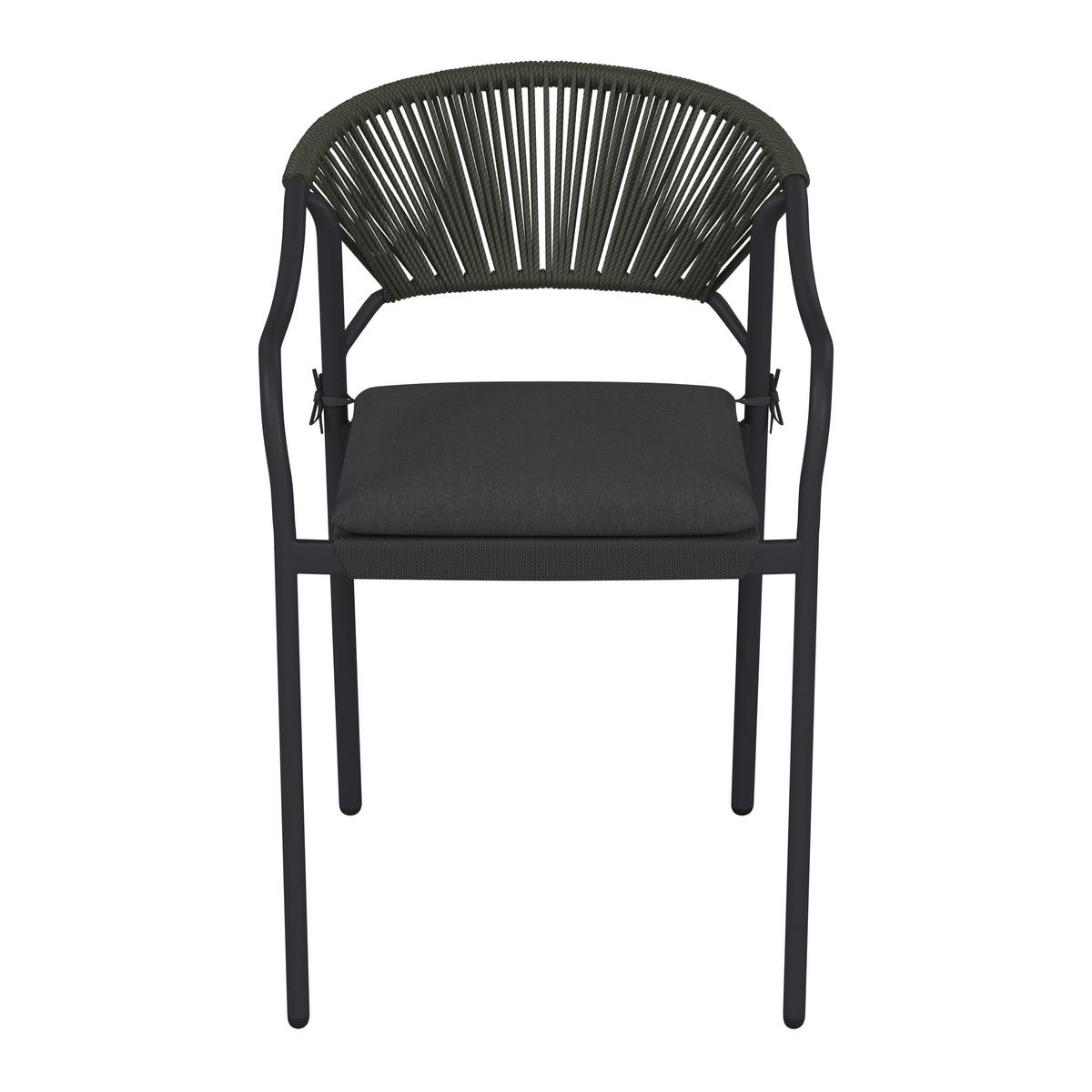 Gartensessel Lily Metall/Kunststoff/Textil - Dunkelgrau/Hellgrau, MODERN, Kunststoff/Textil (55/61/85cm) - Luca Bessoni