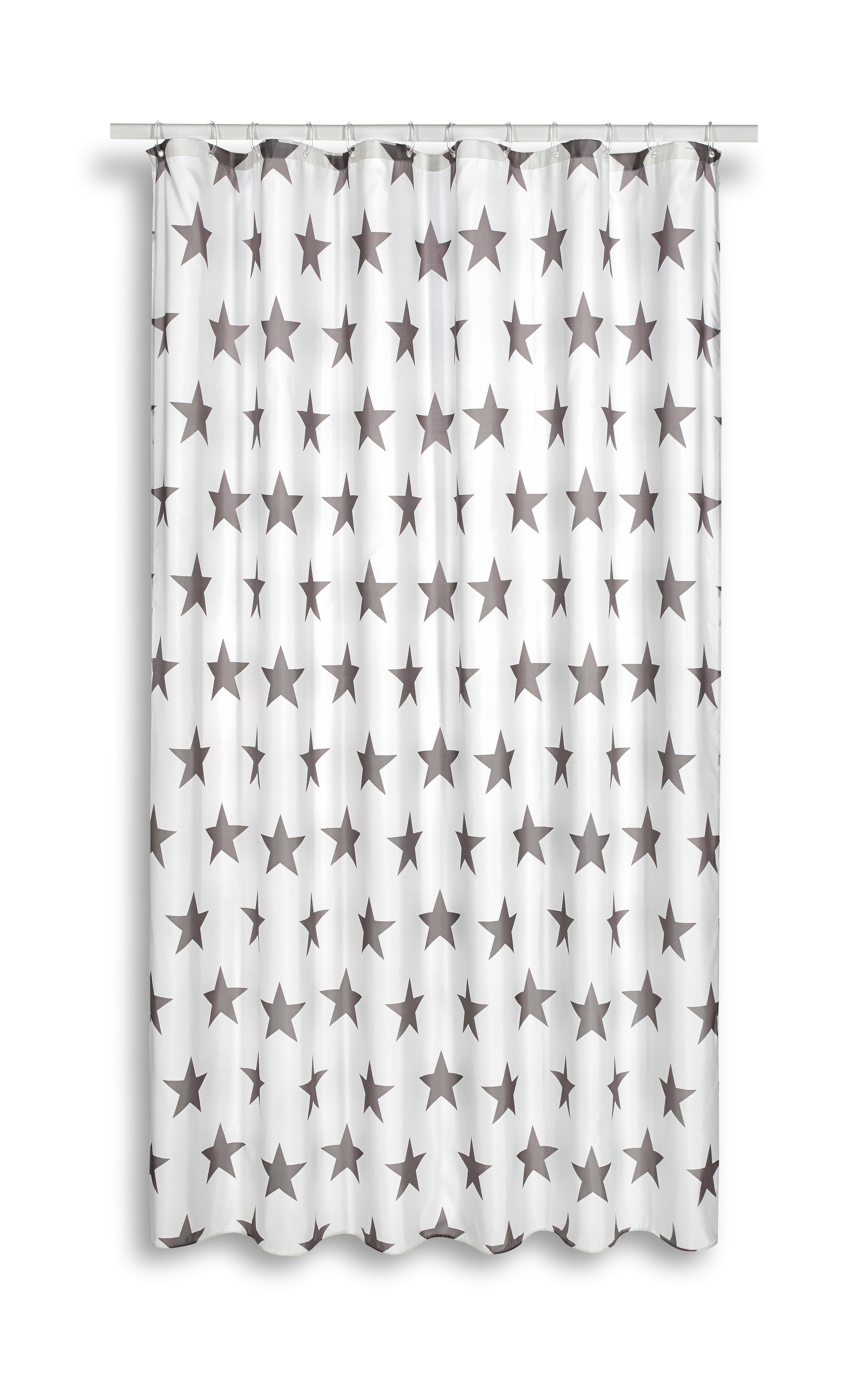 Zuhanyfüggöny Svenja - Antracit/Fehér, modern, Textil (180/200cm)