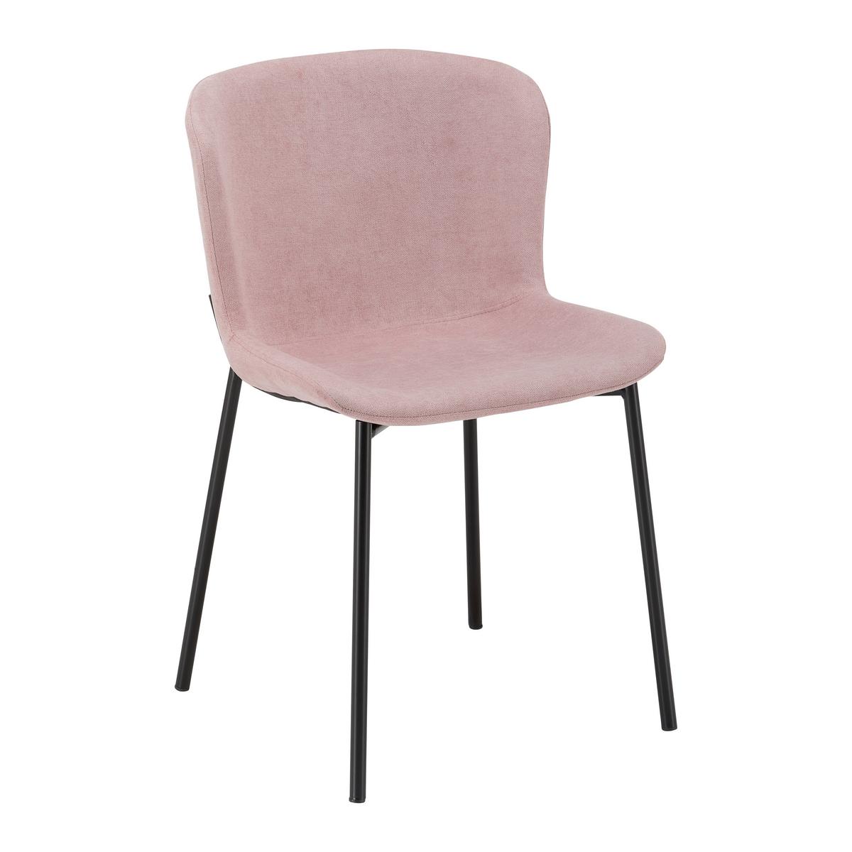 Židle NOEMIE růžová - růžová/černá, Moderní, kov/dřevo (46/79/56cm) - Bessagi Home