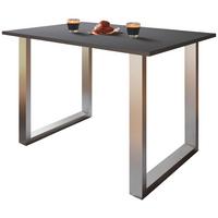 Schreibtisch Lona Anthrazit B: 80 cm - Anthrazit/Silberfarben, Design, Holzwerkstoff/Metall (80/76/50cm) - MID.YOU