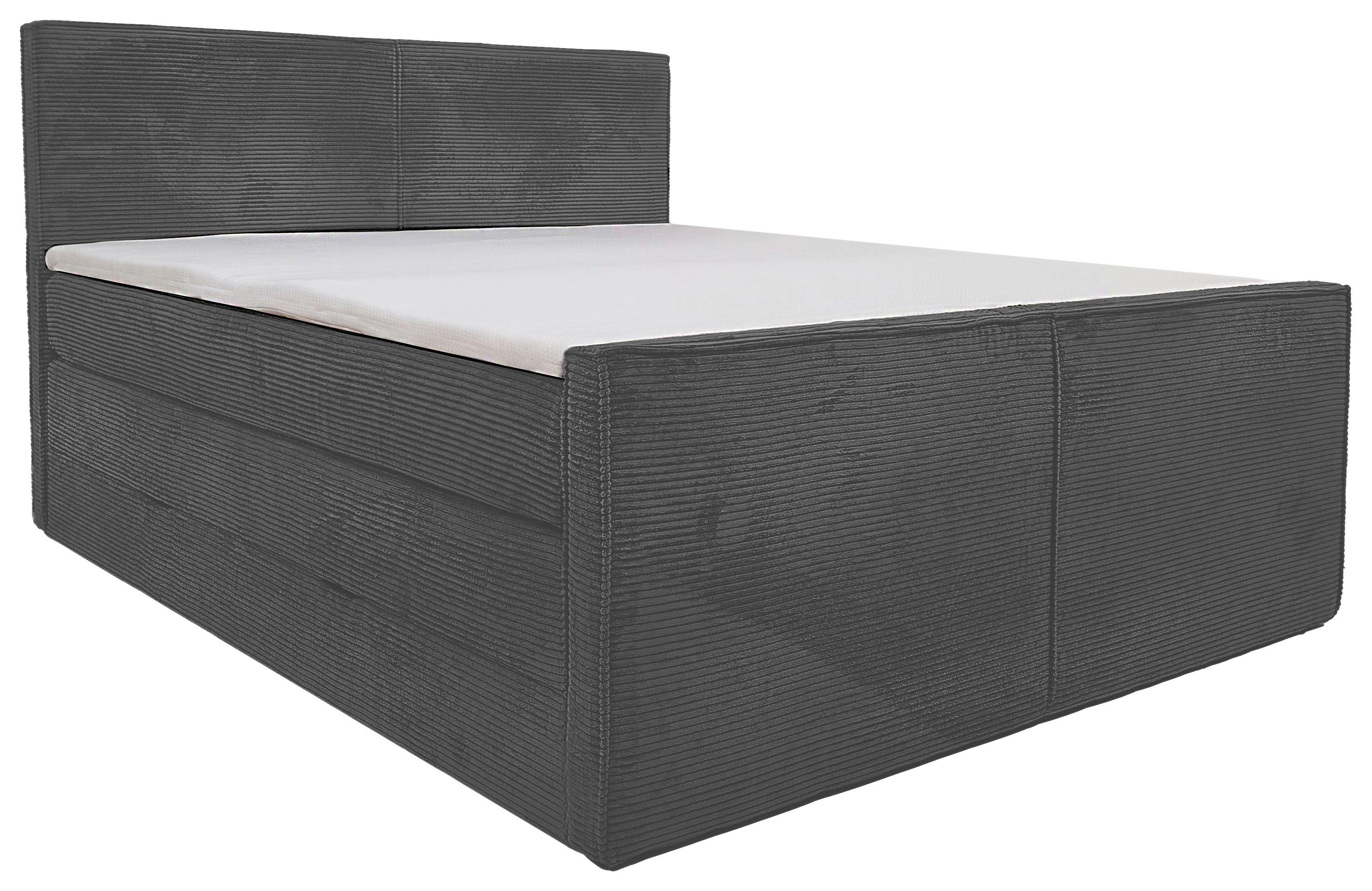 Boxspringbett Rodi Grau Lf: 180x200 Cm - Grau, MODERN, Textil (180/200cm) - Livetastic