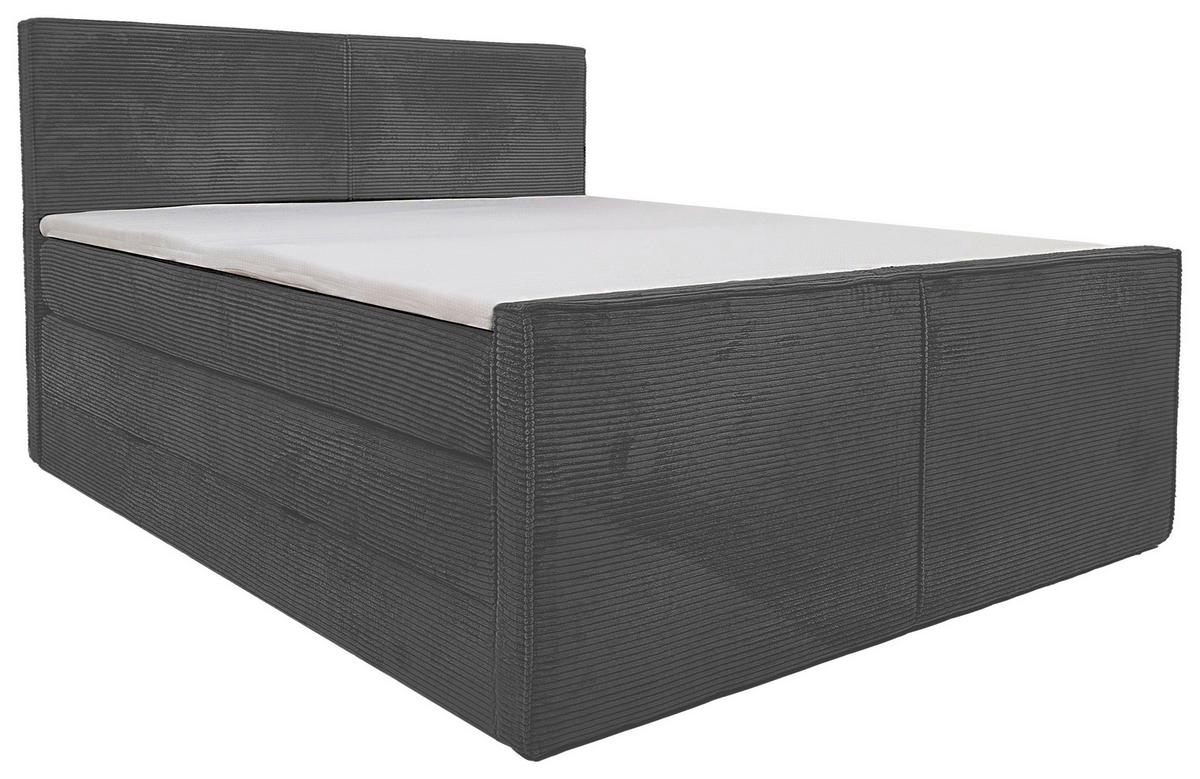Boxspringbett Rodi Grau Lf: 160x200 Cm - Grau, MODERN, Textil (160/200cm) - Livetastic