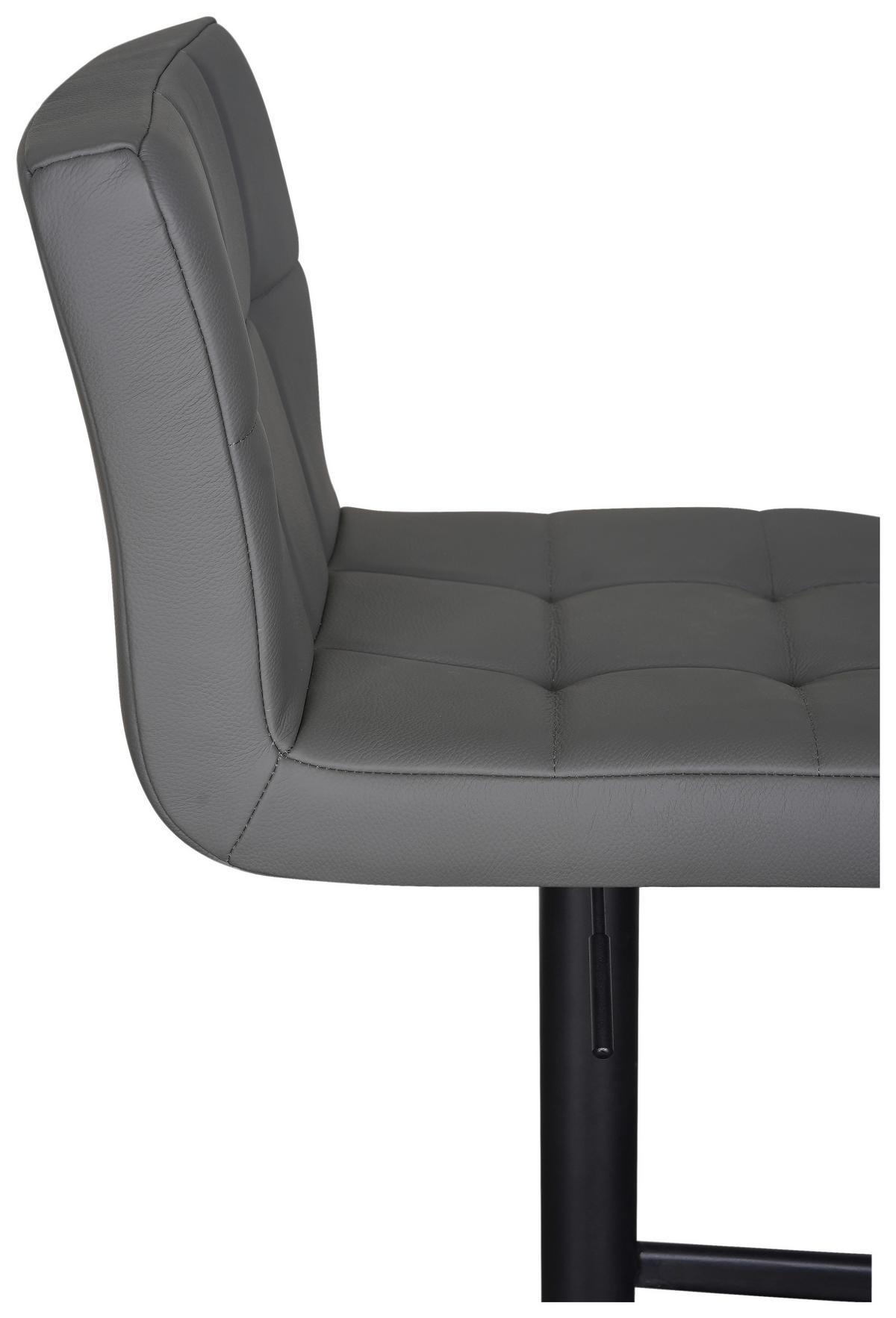 Barhocker Triest Grau B: 43 cm - Schwarz/Grau, MODERN, Leder/Metall (43/92/113/51,5cm) - Livetastic