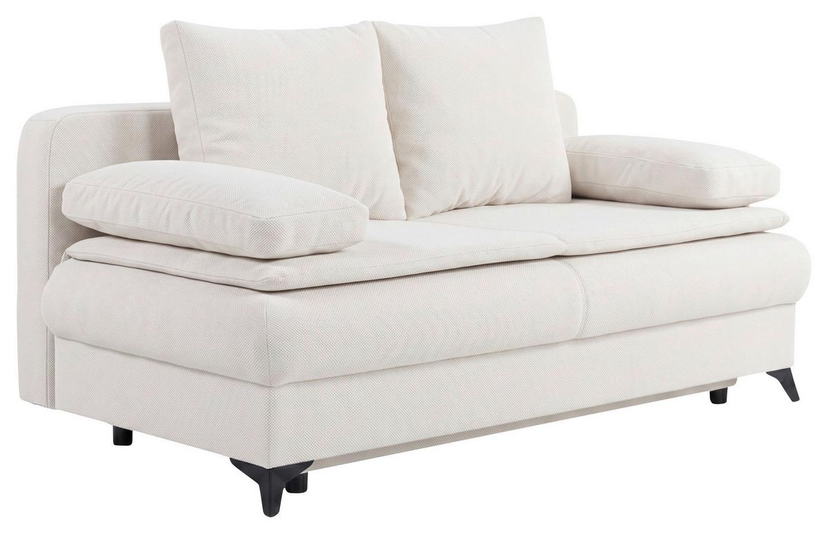 Rozkladacia pohovka KEN, krémová - čierna/krémová, Konventionell, kompozitné drevo/textil (209/105cm) - Based