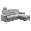 Ecksofa mit Relaxfunktion + USB Anschluss Parole, Mikrof. - Chromfarben/Silberfarben, MODERN, Textil (231/165cm) - Livetastic