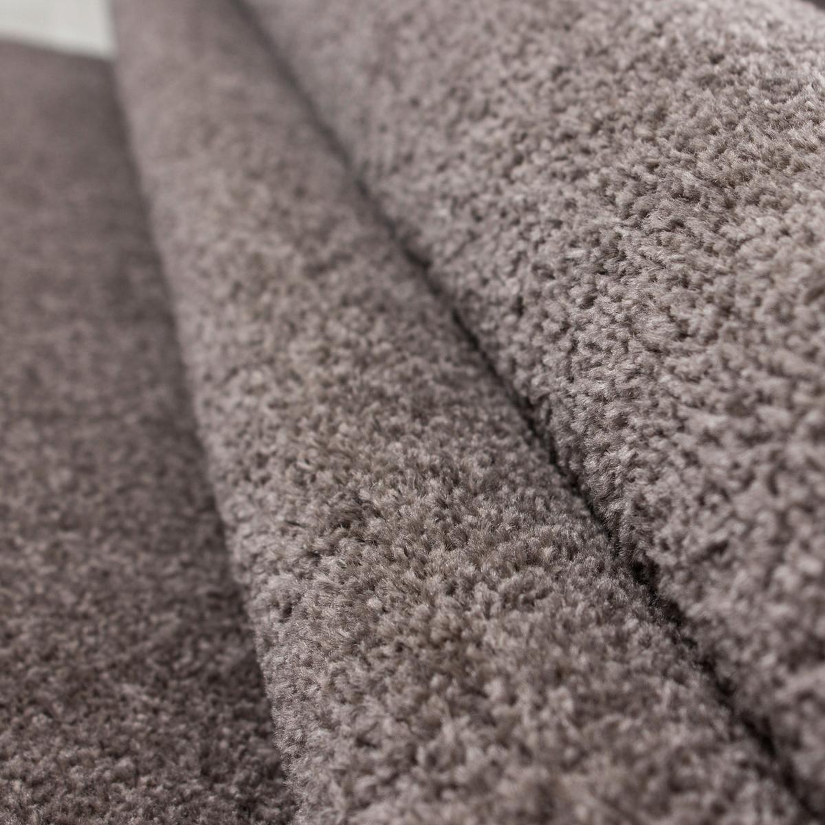 Hochflor Teppich Hellbraun Ata Rund Ø 200 Cm - Hellbraun, Design, Textil (200cm) - Novel