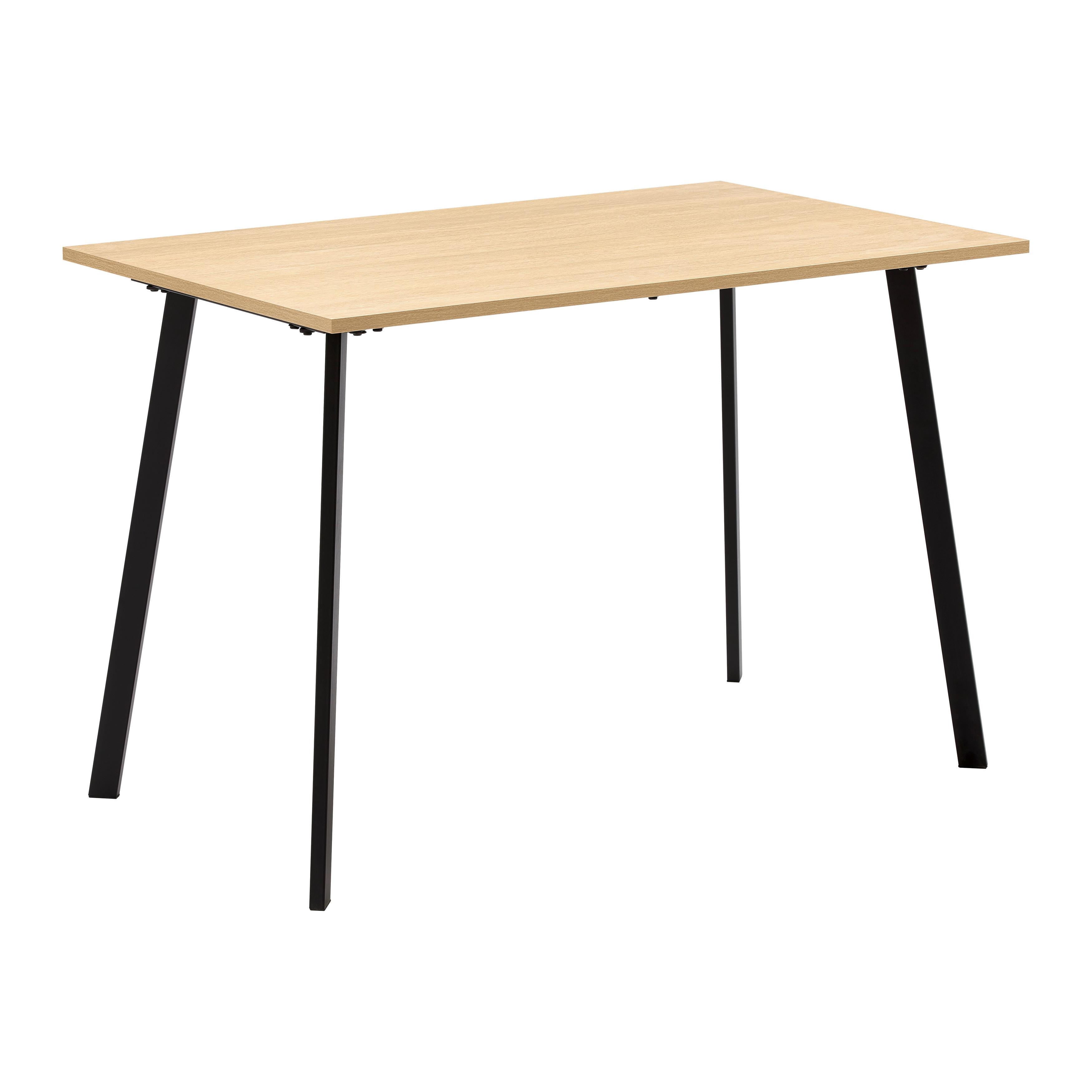 Jedálenský stôl EMIL 110 - čierna/farba duba, Konventionell, kov/kompozitné drevo (110/75/70cm) - Based