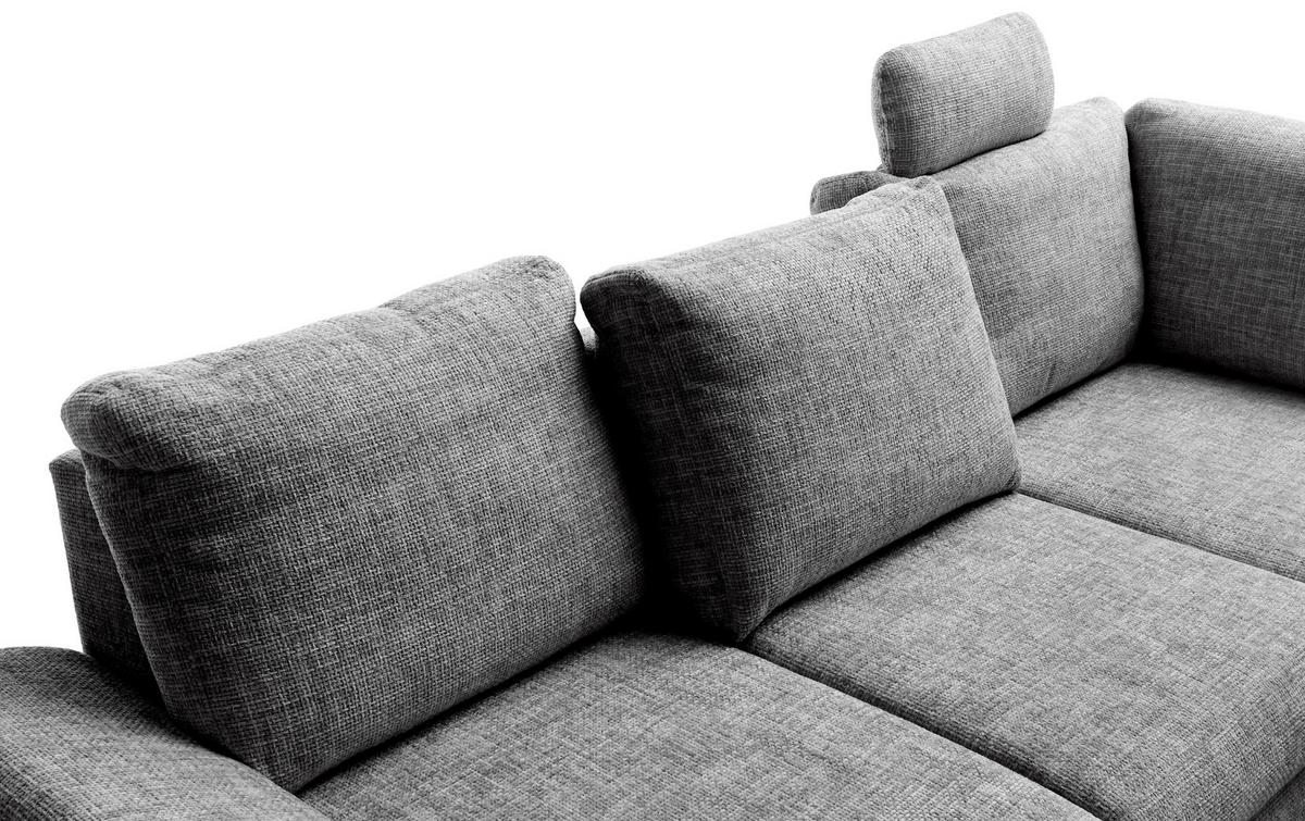 Eckschlafsofa Positano Silberfarben S: 265x206 Cm - Wildeiche/Silberfarben, MODERN, Textil (265/206cm) - Livetastic