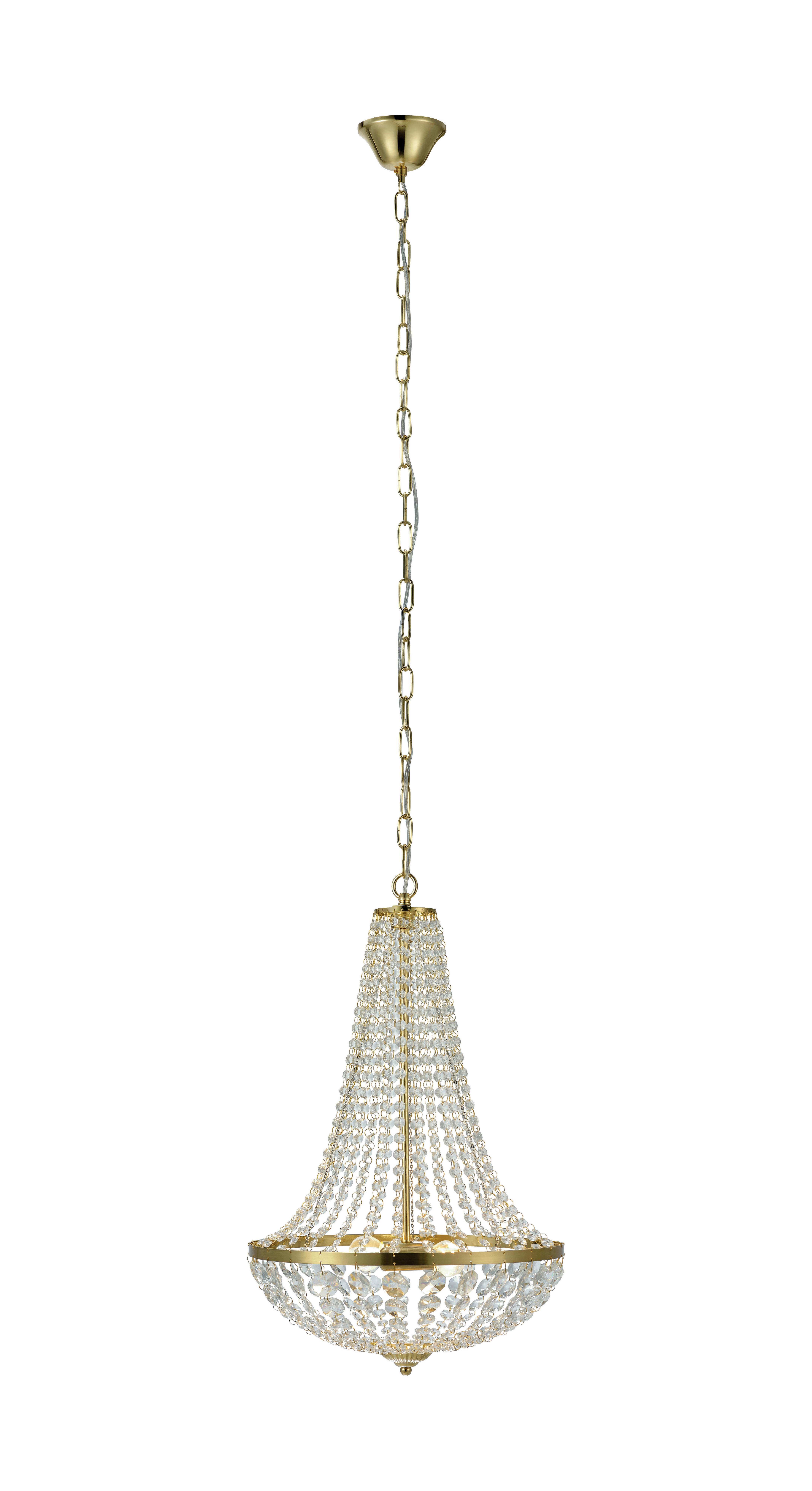 Kronleuchter Gränsö - Goldfarben, Basics, Glas/Metall (40/55cm) - Markslöjd