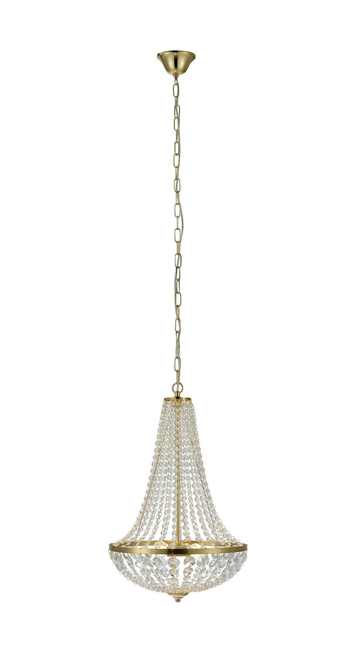 Kronleuchter Gränsö - Goldfarben, Basics, Glas/Metall (40/55cm) - Markslöjd