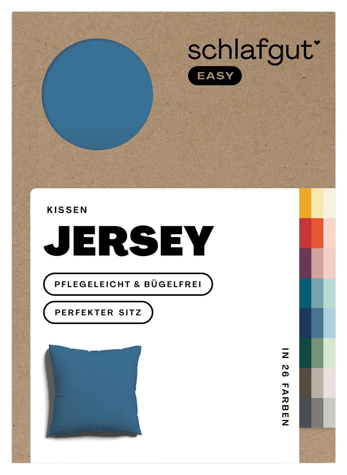 Kissenhülle Easy Jersey - Blau, Basics, Textil (40/40cm) - Schlafgut
