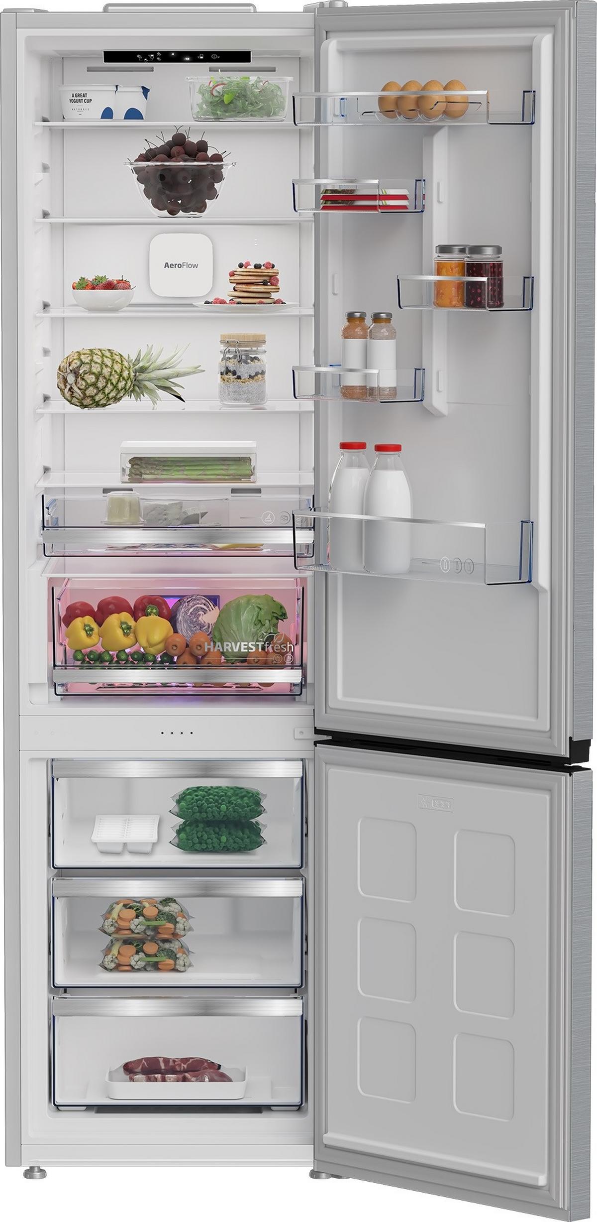 Kühl-Gefrier-Kombi B5RCNA416HX B, Nutzinhalt gesamt 415 L - Edelstahlfarben, Basics (59,5/203,5/67,3cm) - Beko