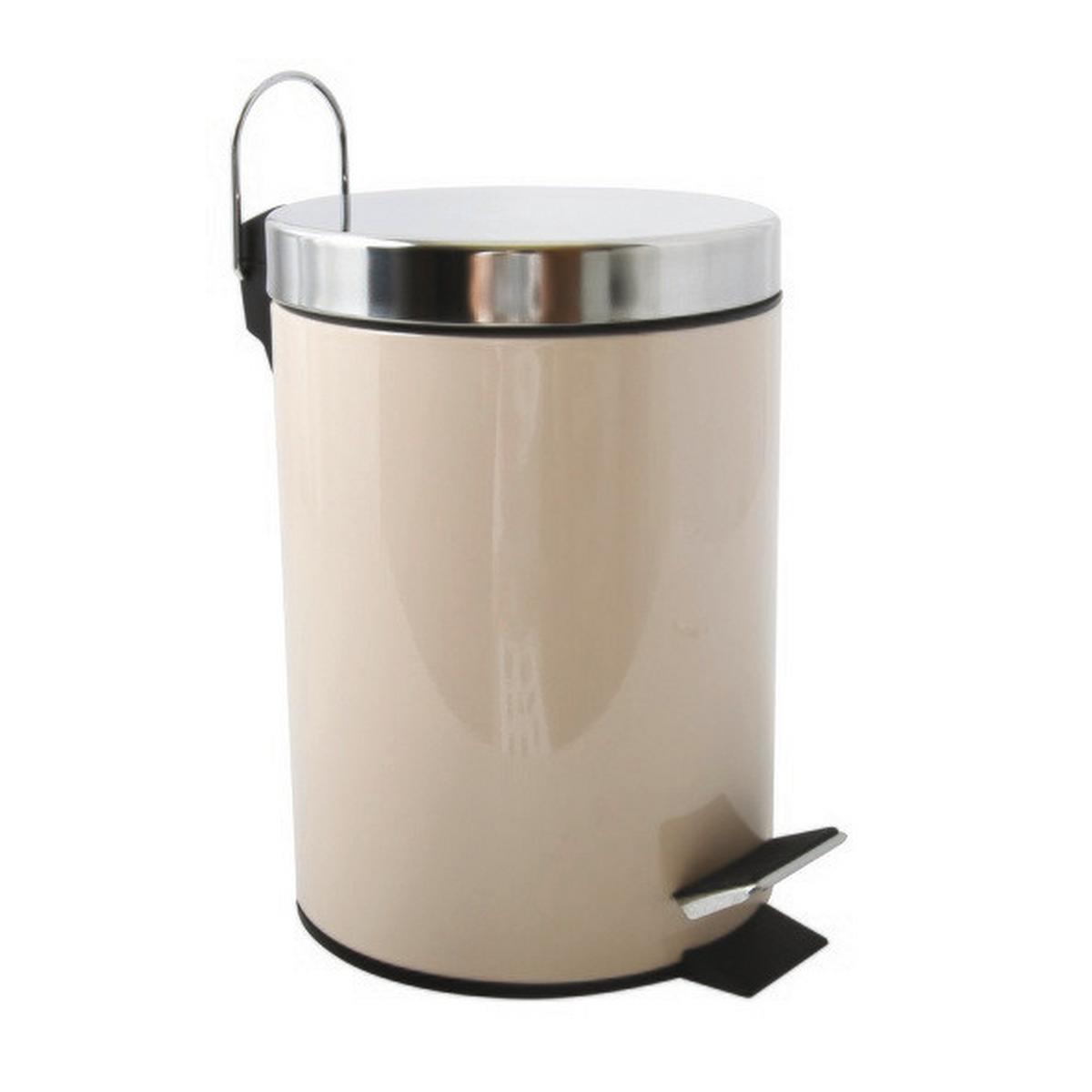 Treteimer Unis 3l Beige Metall DxH: 17x25 cm - Beige/Schwarz, Basics, Kunststoff/Metall (17/25cm) - Spirella