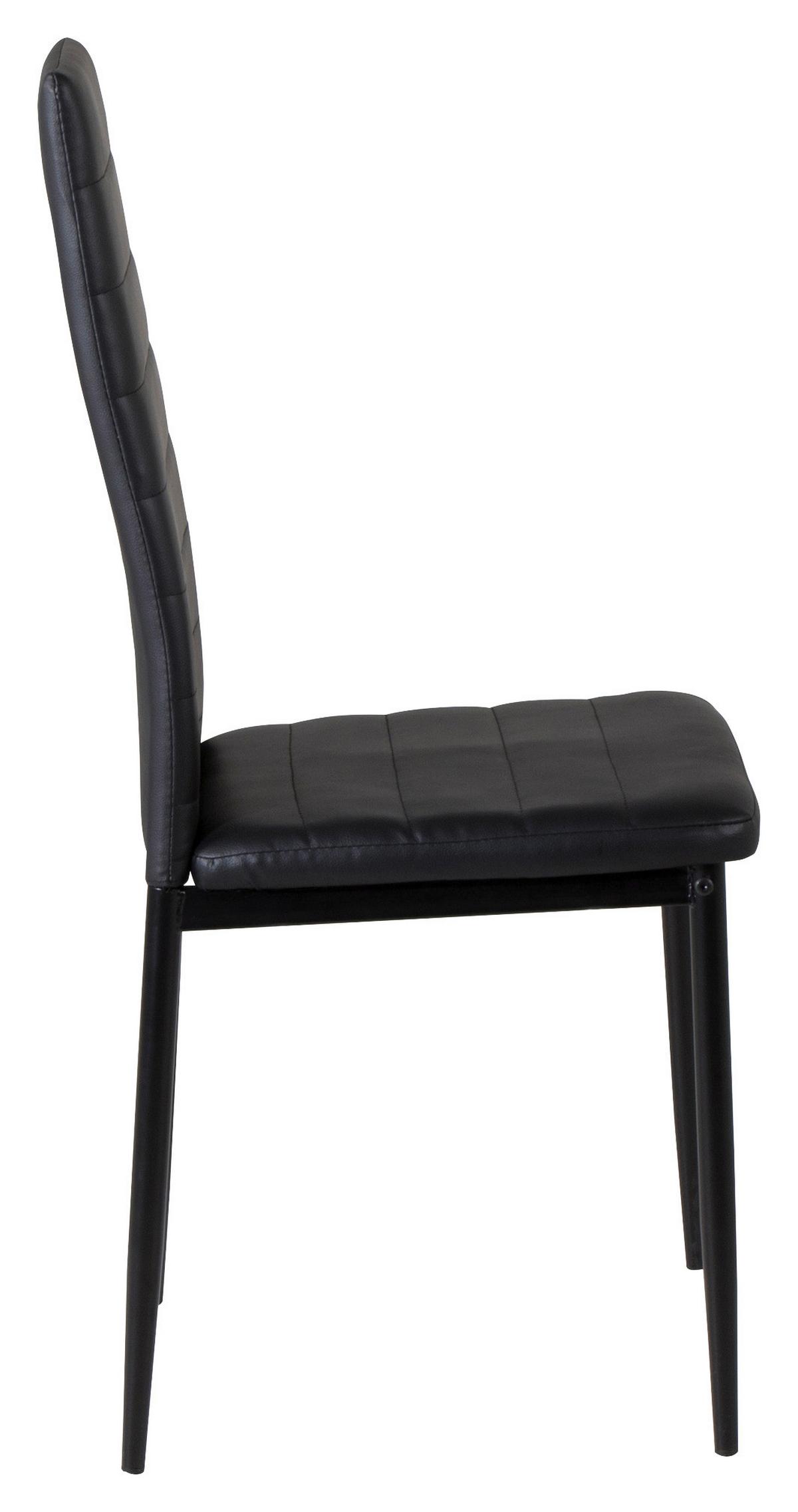 Stuhl-Set Slim - Schwarz, Design, Textil/Metall (42/98/48cm) - Livetastic