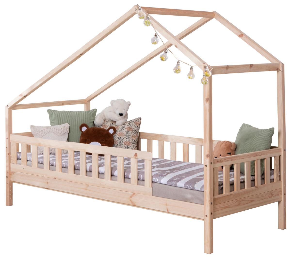 Hausbett Lou Naturfarben B: 140 Cm - Naturfarben/Weiß, MODERN, Holz/Textil (140/200cm) - MID.YOU