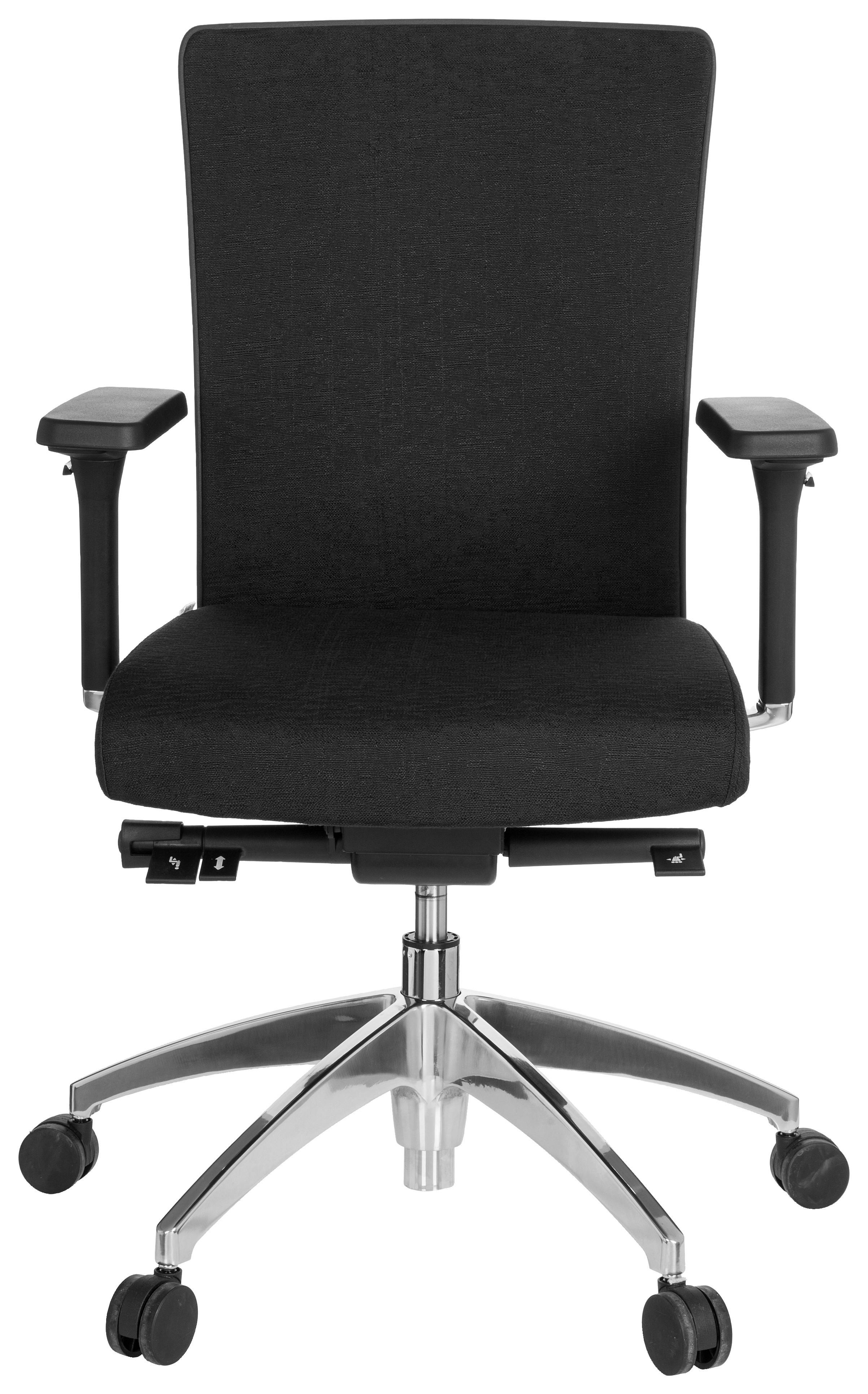 Drehstuhl Astra Base Schwarz - Schwarz/Alufarben, MODERN, Kunststoff/Textil (57/113/52cm) - MID.YOU