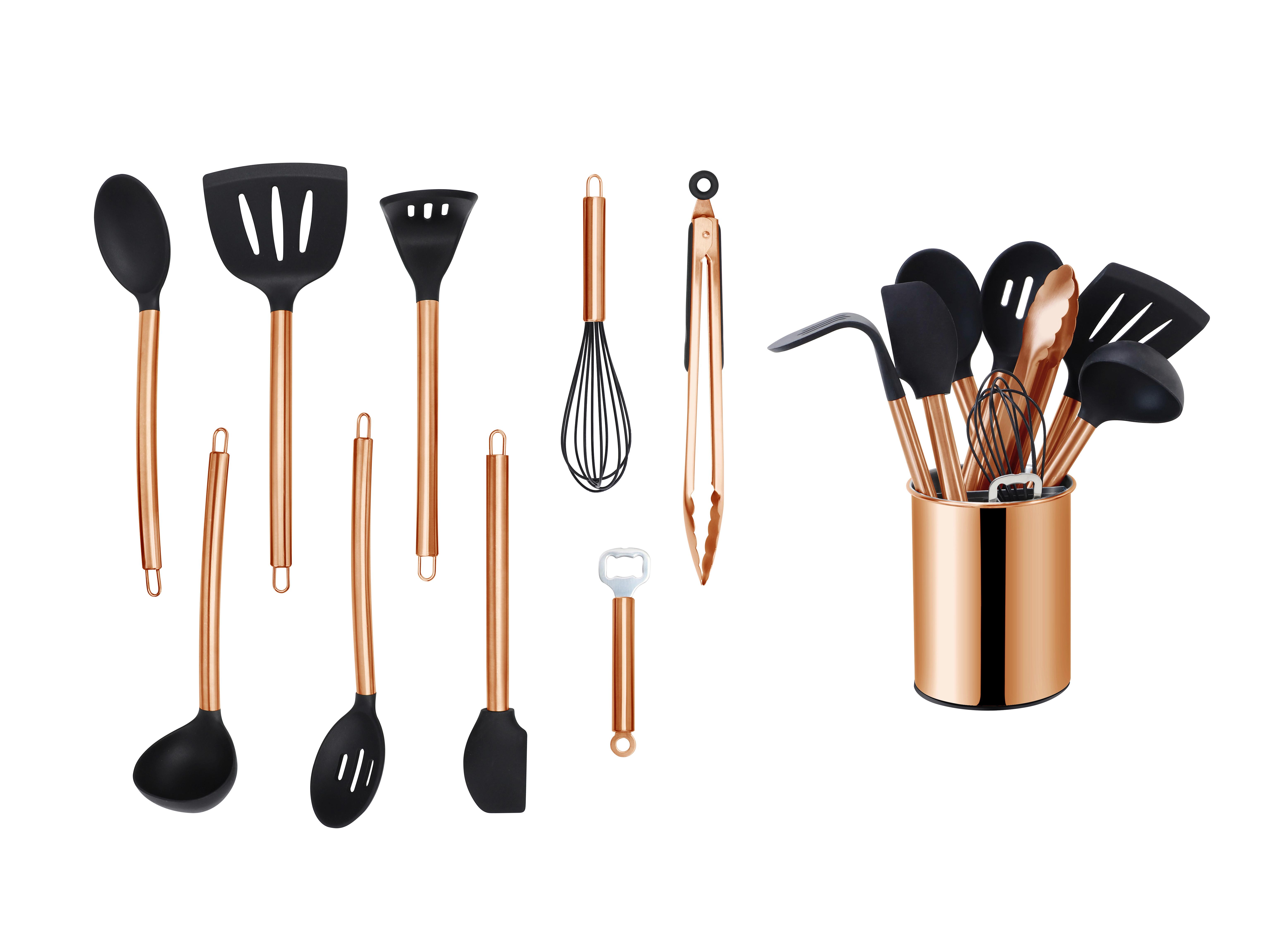SADA KUCHYNSKÉHO NÁRADIA EW-KS-1001K - čierna/medená, Basics, plast (13cm) - Echtwerk