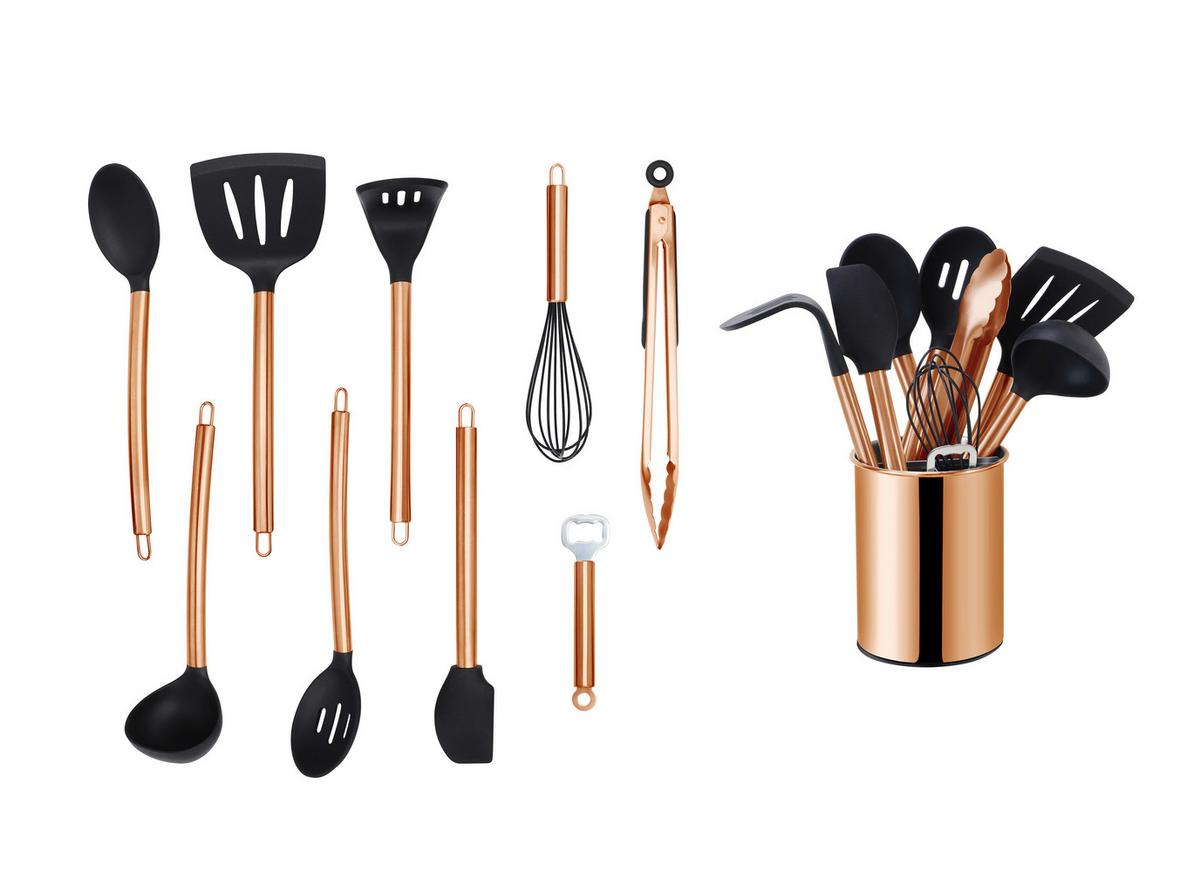 SADA KUCHYŇSKÉHO NÁČINÍ EW-KS-1001K - měděné barvy/černá, Basics, plast (13cm) - Echtwerk