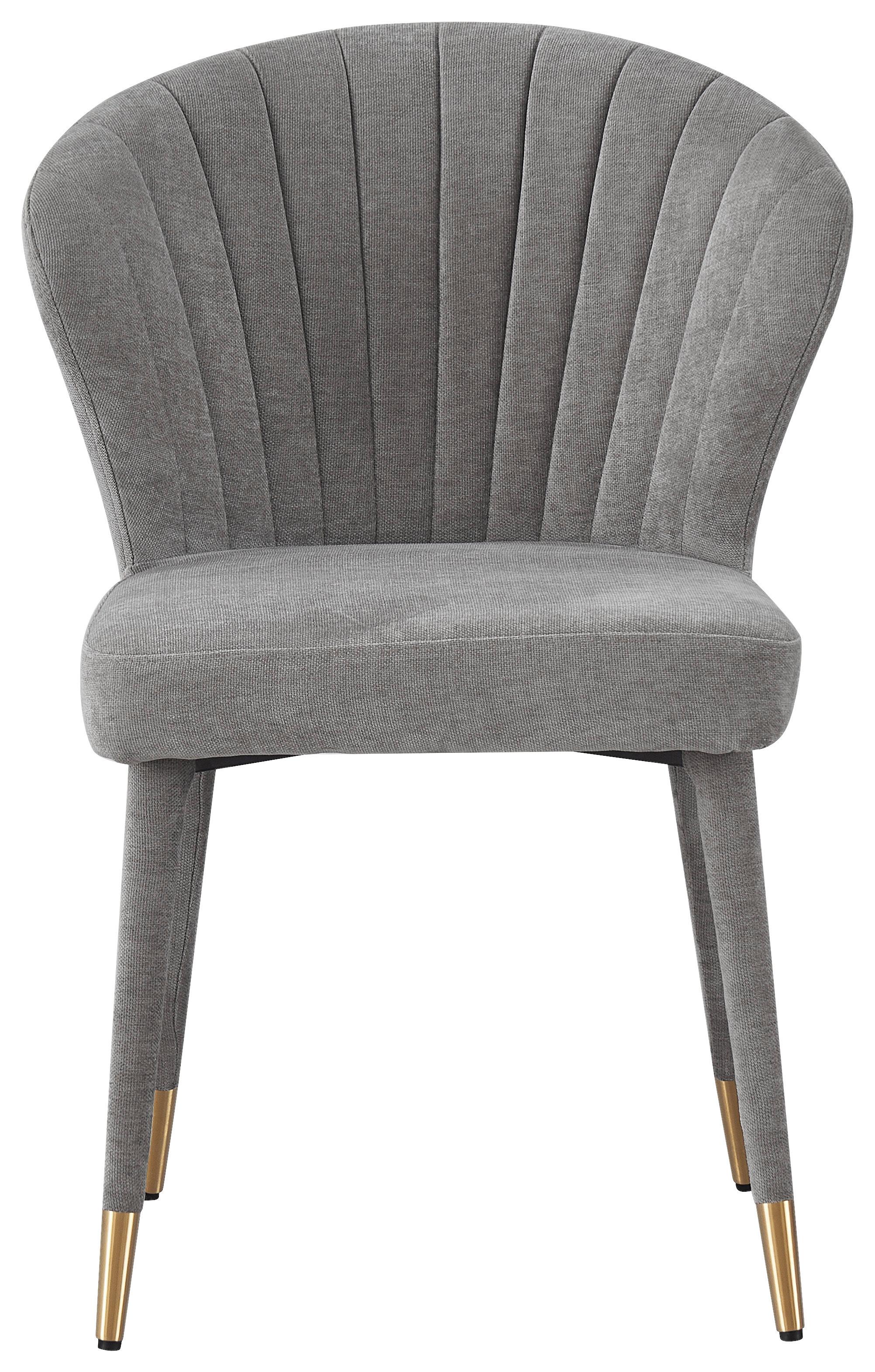 Esszimmerstuhl Angel Grau / Goldfarben - Goldfarben/Grau, MODERN, Textil/Metall (54.5/81.5/59cm) - MID.YOU