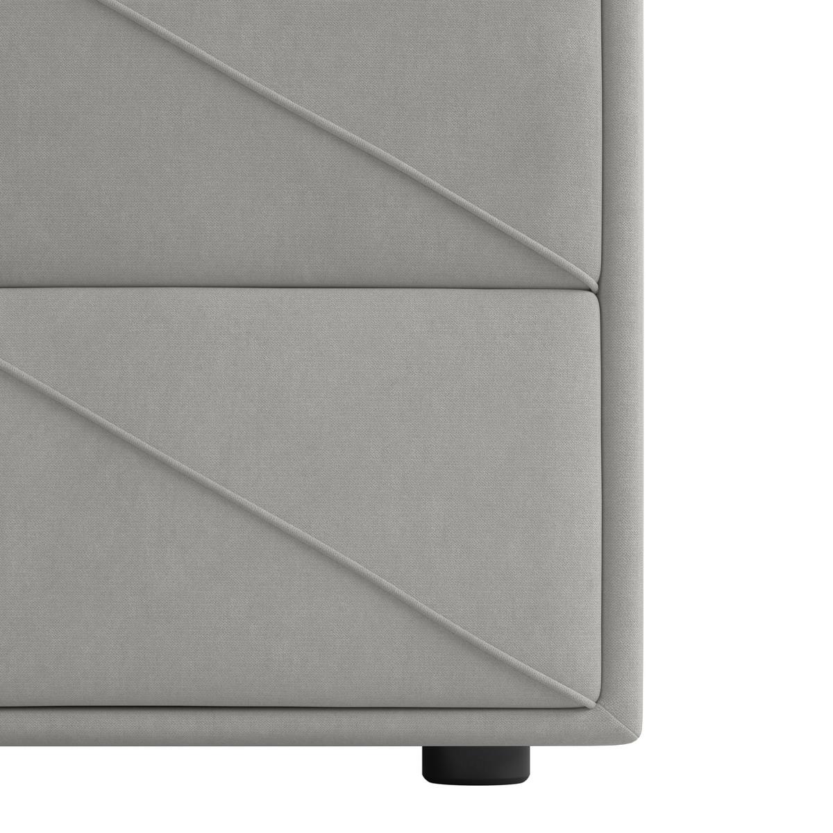 Boxspringbett mit Bettkasten Helsinki 180x200 cm Hellgrau - Hellgrau/Schwarz, MODERN, Karton/Holzwerkstoff (180/200cm) - MID.YOU