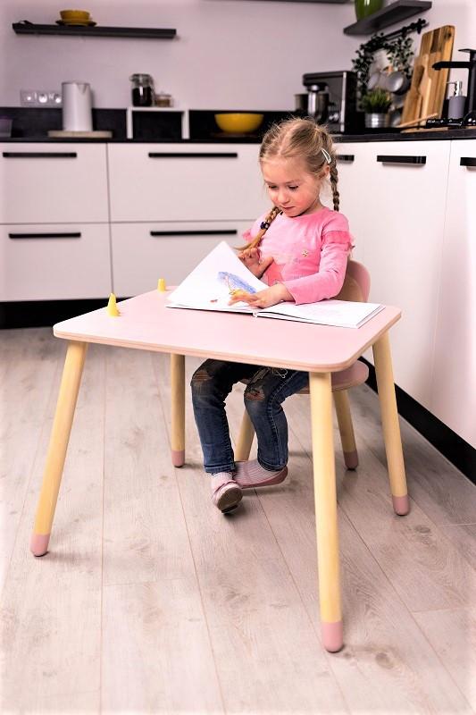 Kindersitzgruppe Bunny Table And Chair Set Pink/naturfarben - Pink/Naturfarben, Basics, Holz (51,5/60/50cm)