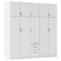 Drehtürenschrank Hildesheim Weiß B: 226 cm - Weiß, Design, Holzwerkstoff (226/229/54cm) - Rauch Möbel
