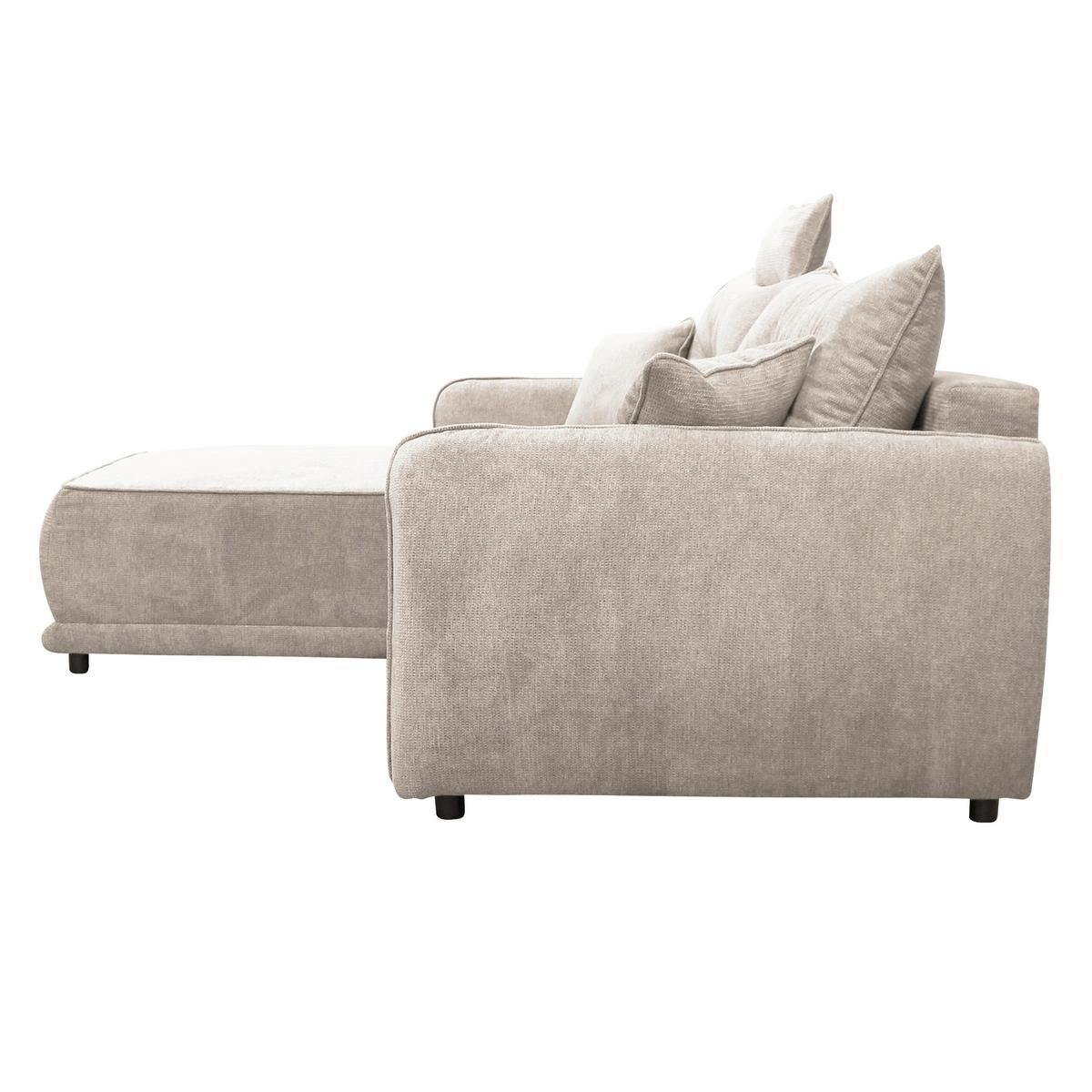 Ecksofa Fresh Beige 195x264 Cm - Beige/Schwarz, Design, Textil (195/264cm) - MID.YOU