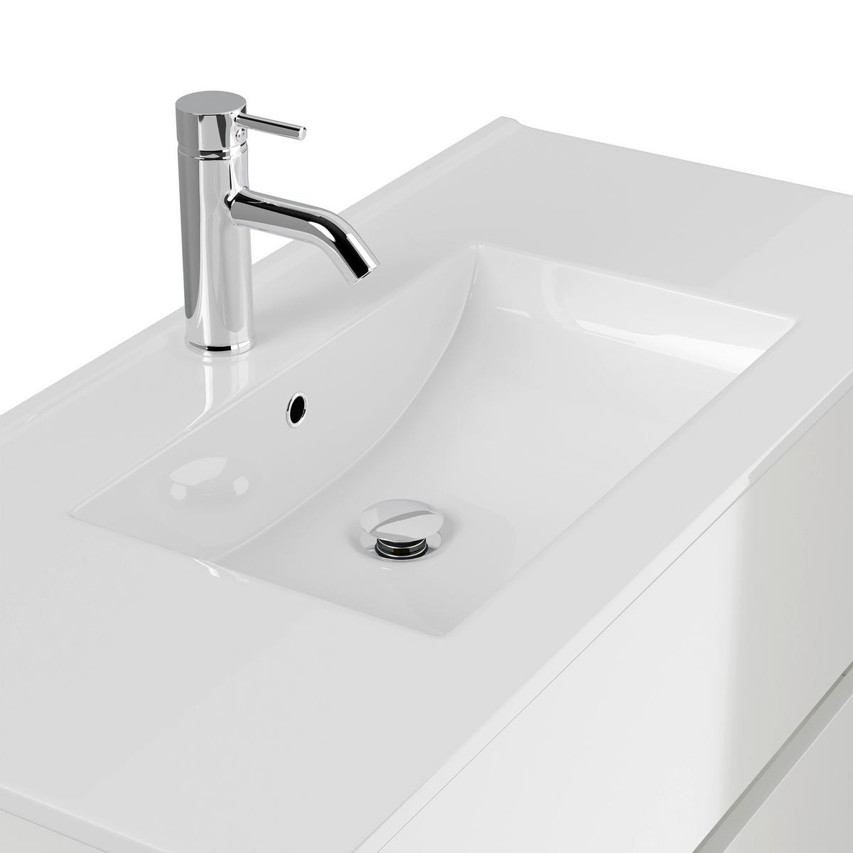 BADEZIMMER Limes, Weiß HG B: 100 cm - Weiß Hochglanz/Weiß, Basics, Keramik/Holzwerkstoff (100cm) - MID.YOU