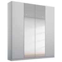 Drehtürenschrank Mit Spiegel 181 Cm Alabama, Seidengrau - Silberfarben/Hellgrau, MODERN, Holzwerkstoff (181/229/54cm)