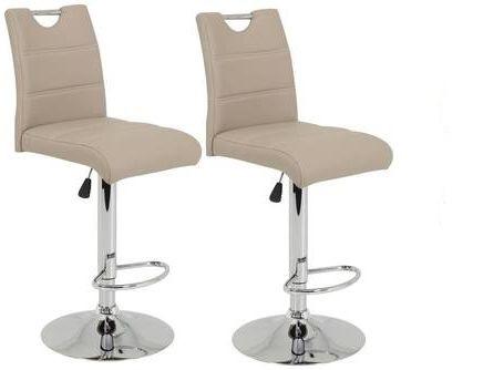 Barhocker-Set Miranda H - Chromfarben/Weiß, MODERN, Textil/Metall (38/97-119/50cm) - MID.YOU